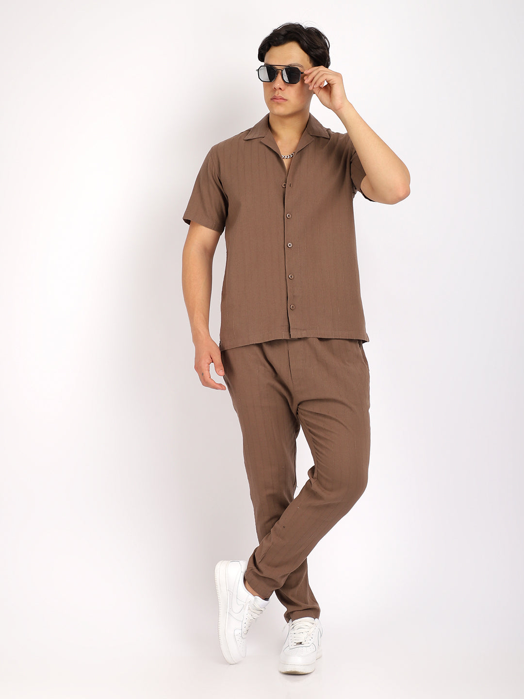 Savage Linen Dull Brown Co-Ord Set