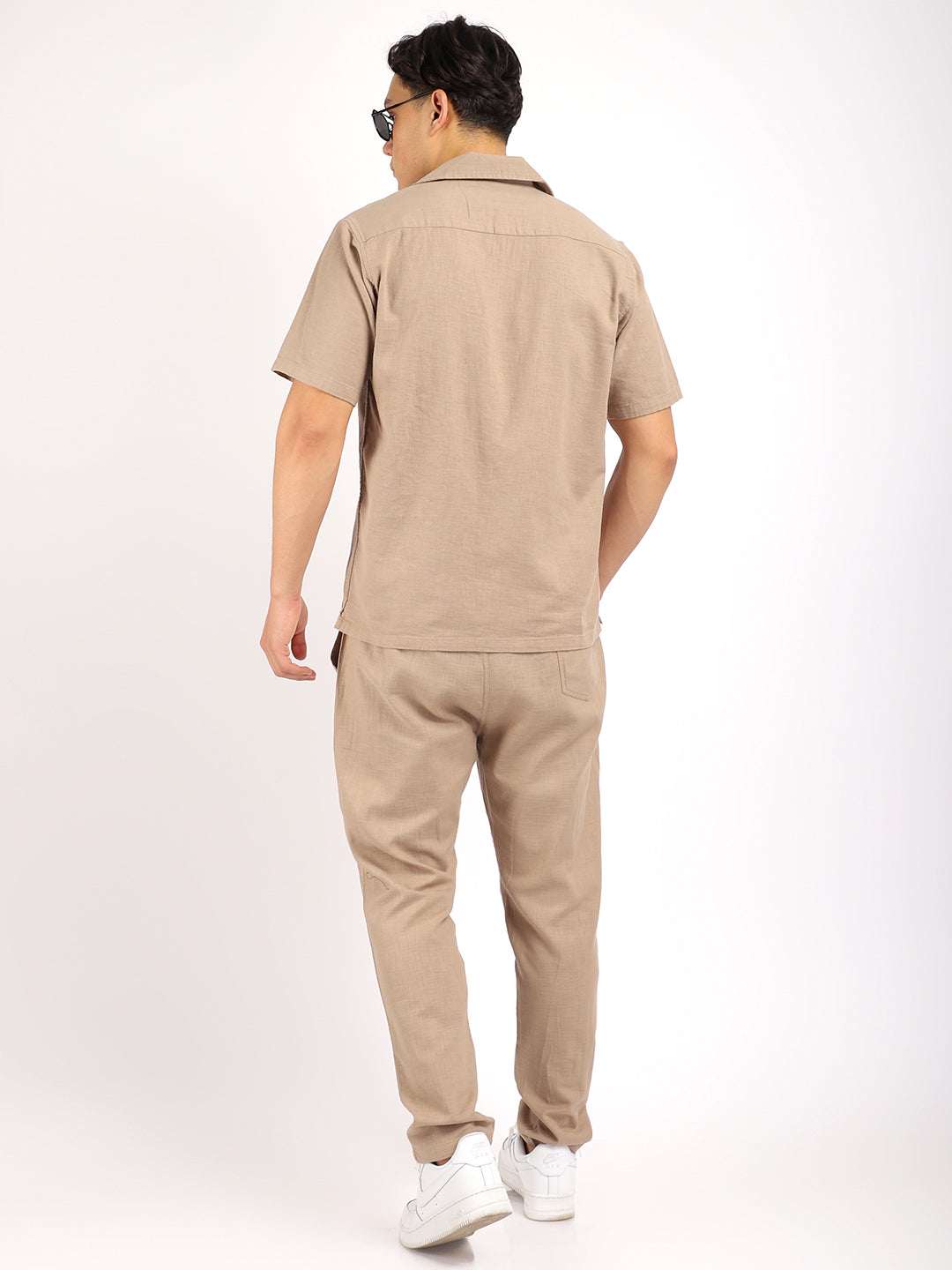 Linen Atlant Camel Brown Co-Ord Set