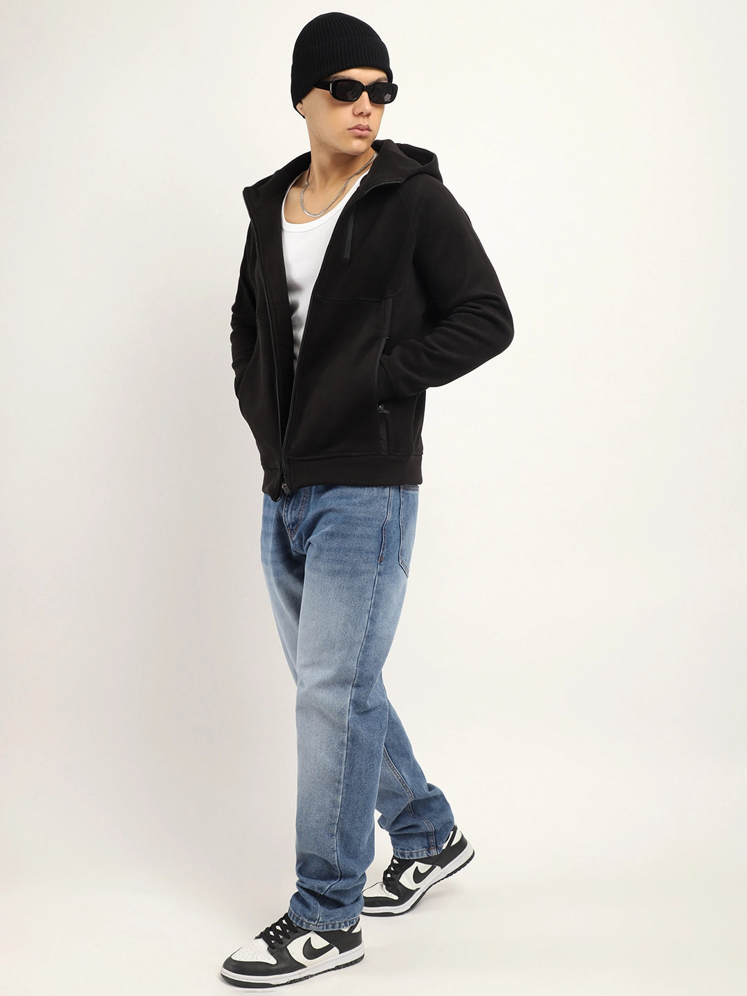 Black Velvet Zipper Hoodie