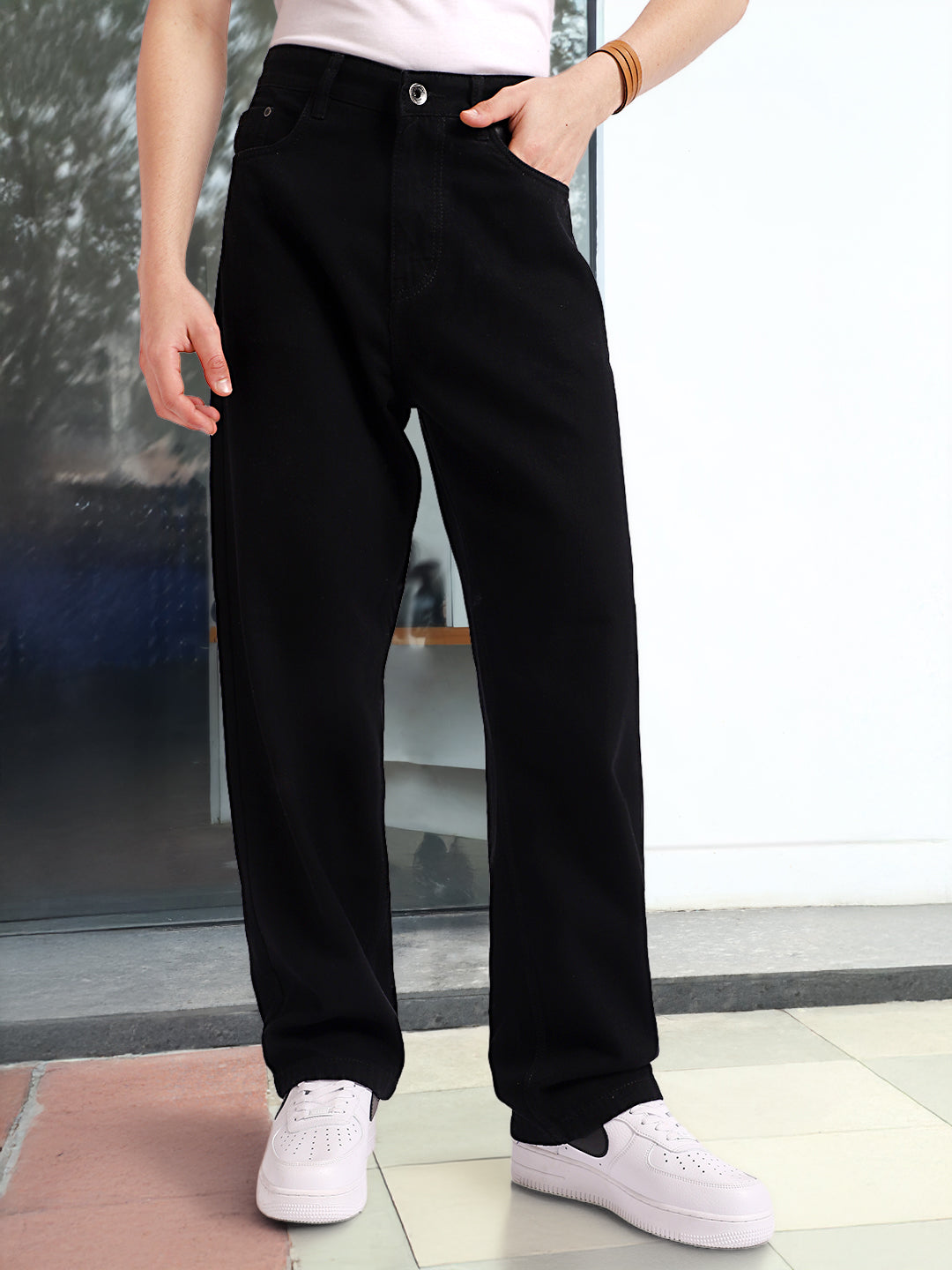 Nightline Black Baggy Fit Jeans