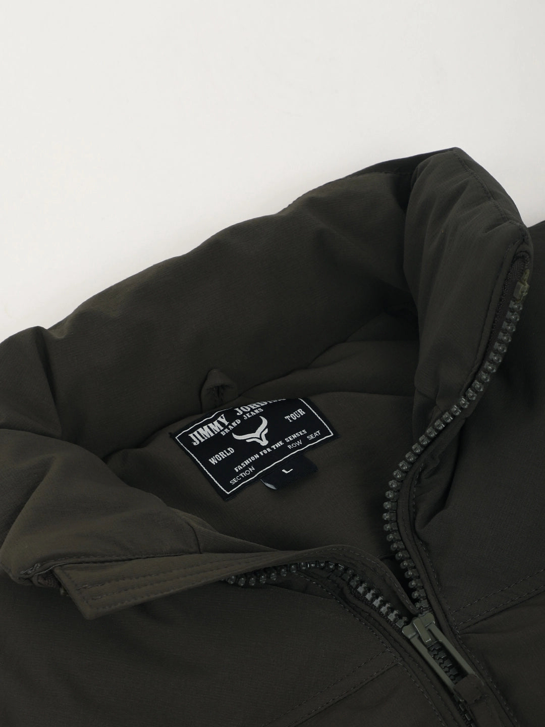 Oxford Street Style Dark Olive Green Puffer Jacket