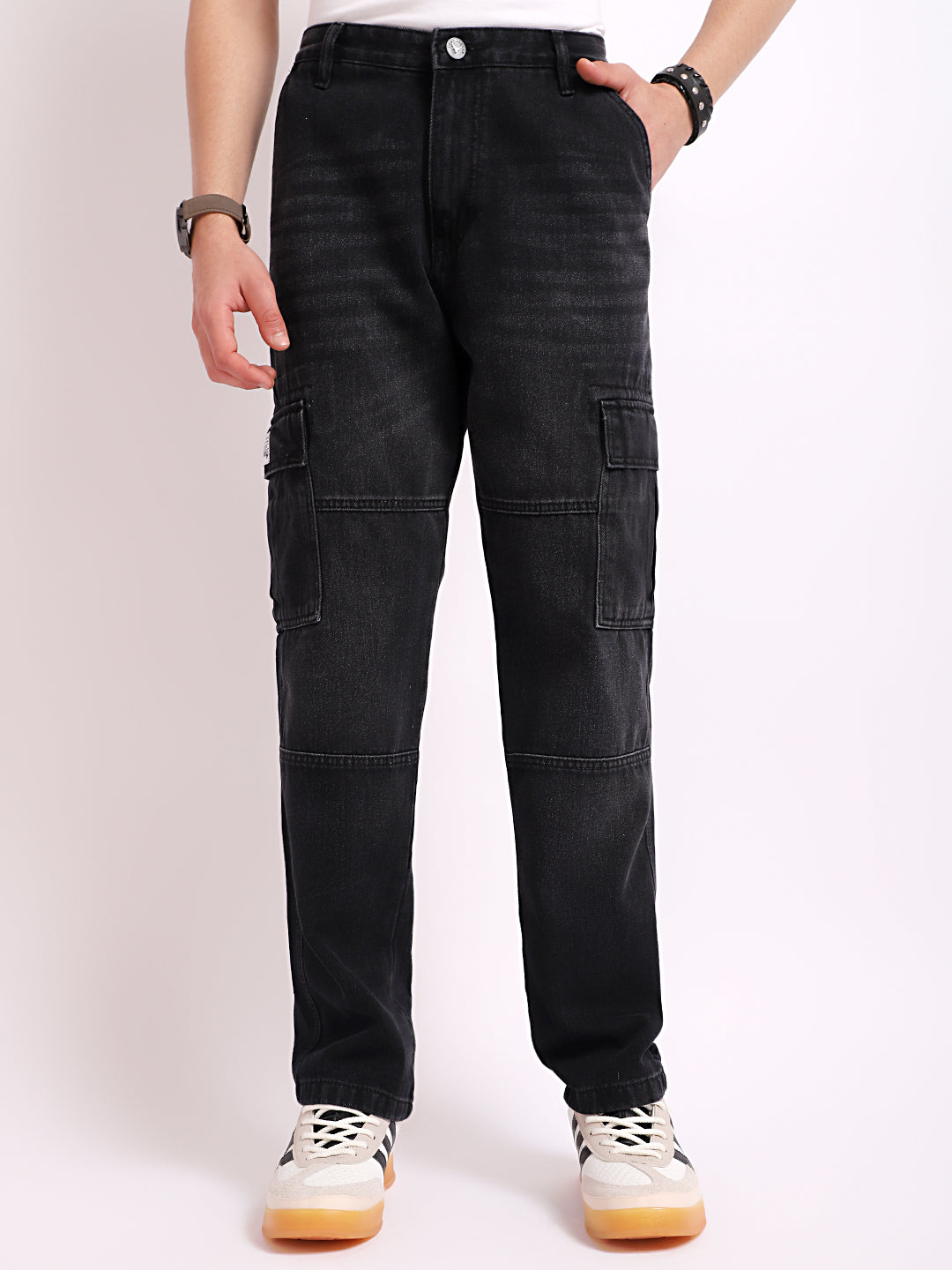 Twilight Fade Charcoal Grey Denim Cargo