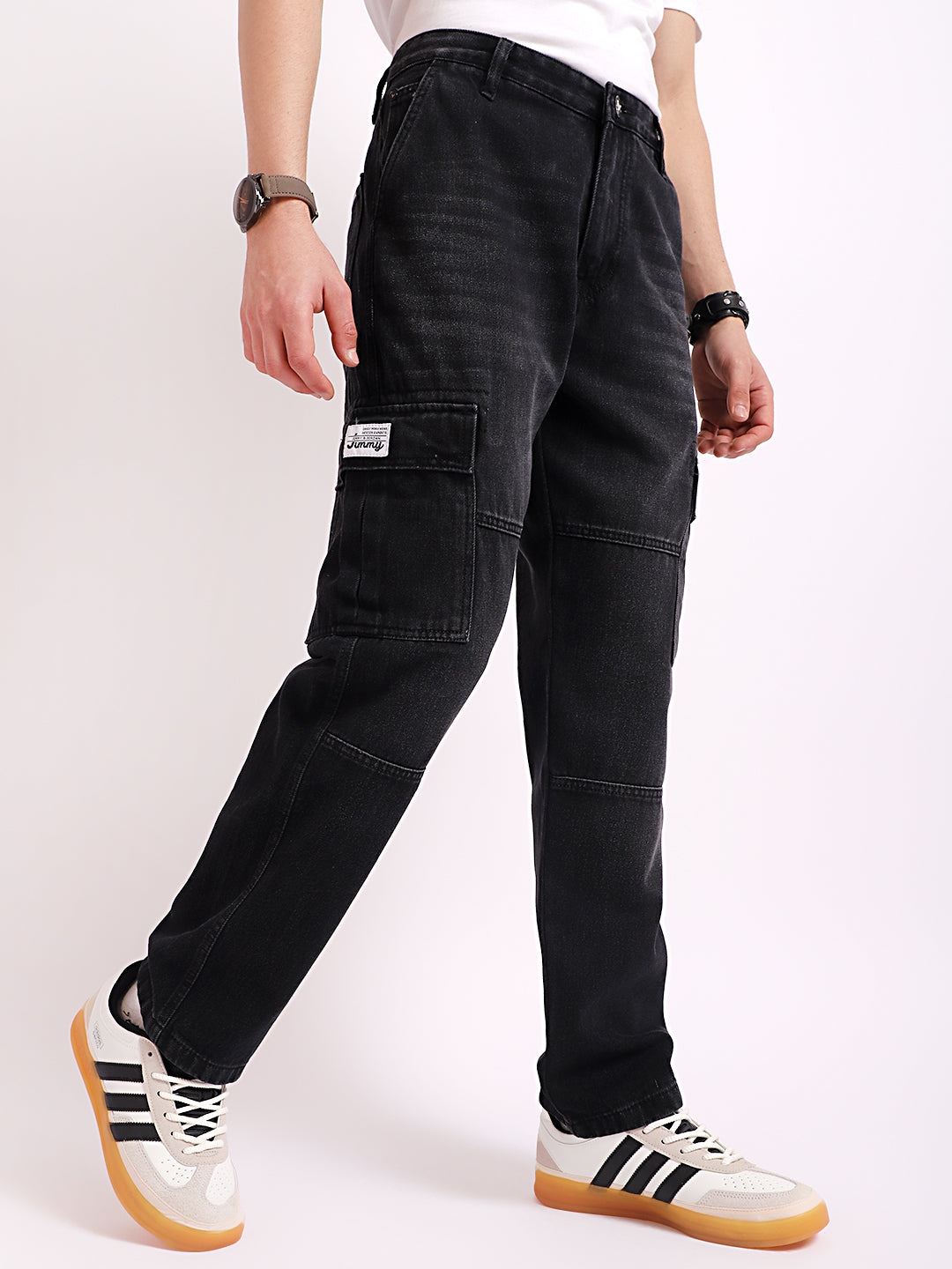 Twilight Fade Charcoal Grey Denim Cargo