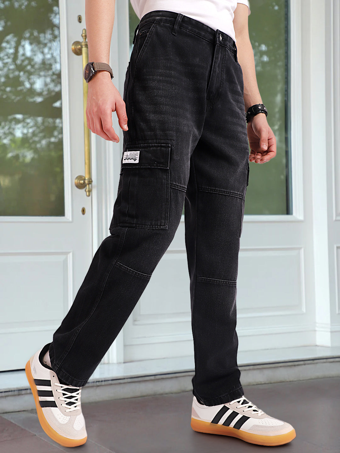 Twilight Fade Charcoal Grey Denim Cargo
