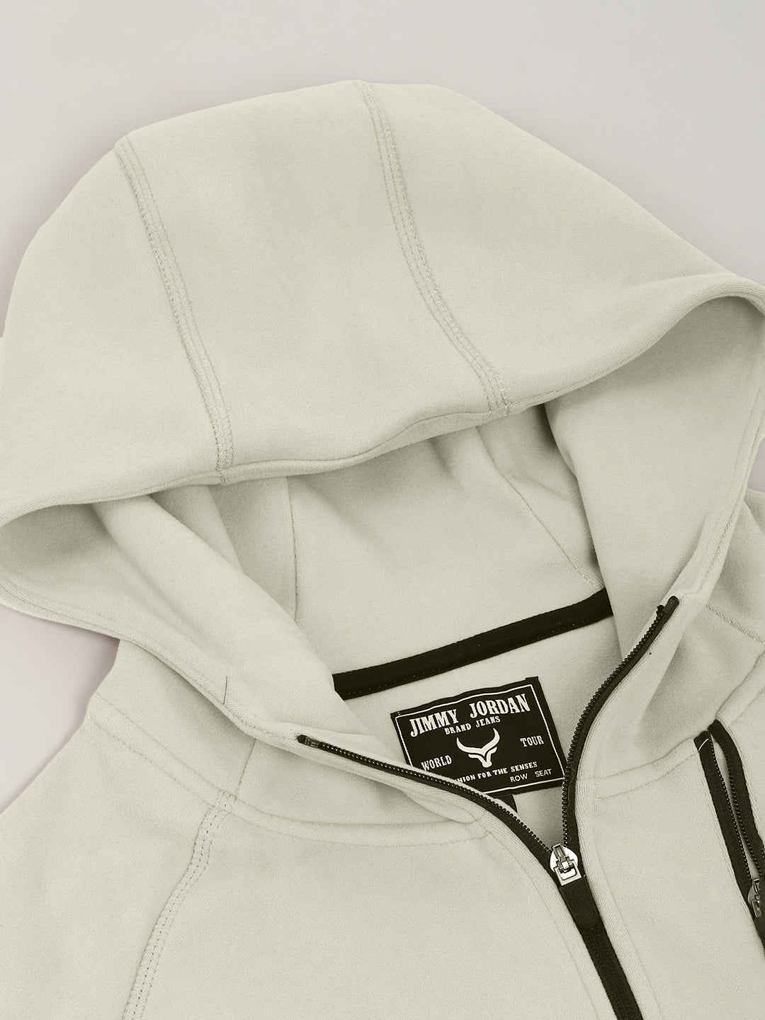 Wayfarer Cream Velvet Zipper Hoodie
