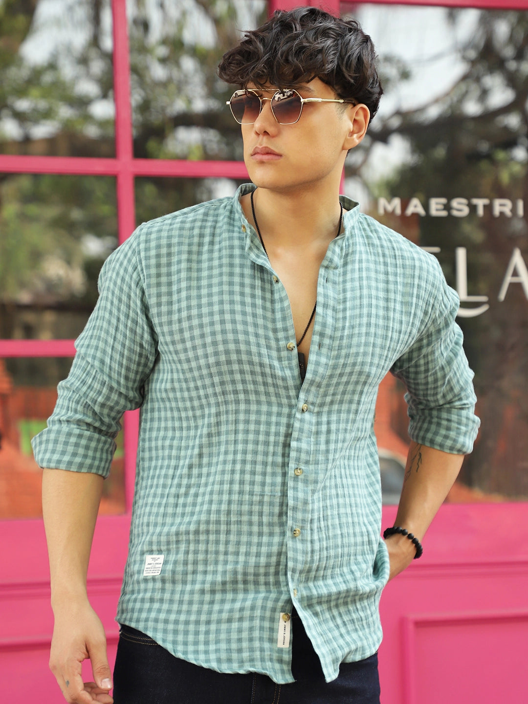 Scarlet Cadmium Green Full Sleeve Shirt