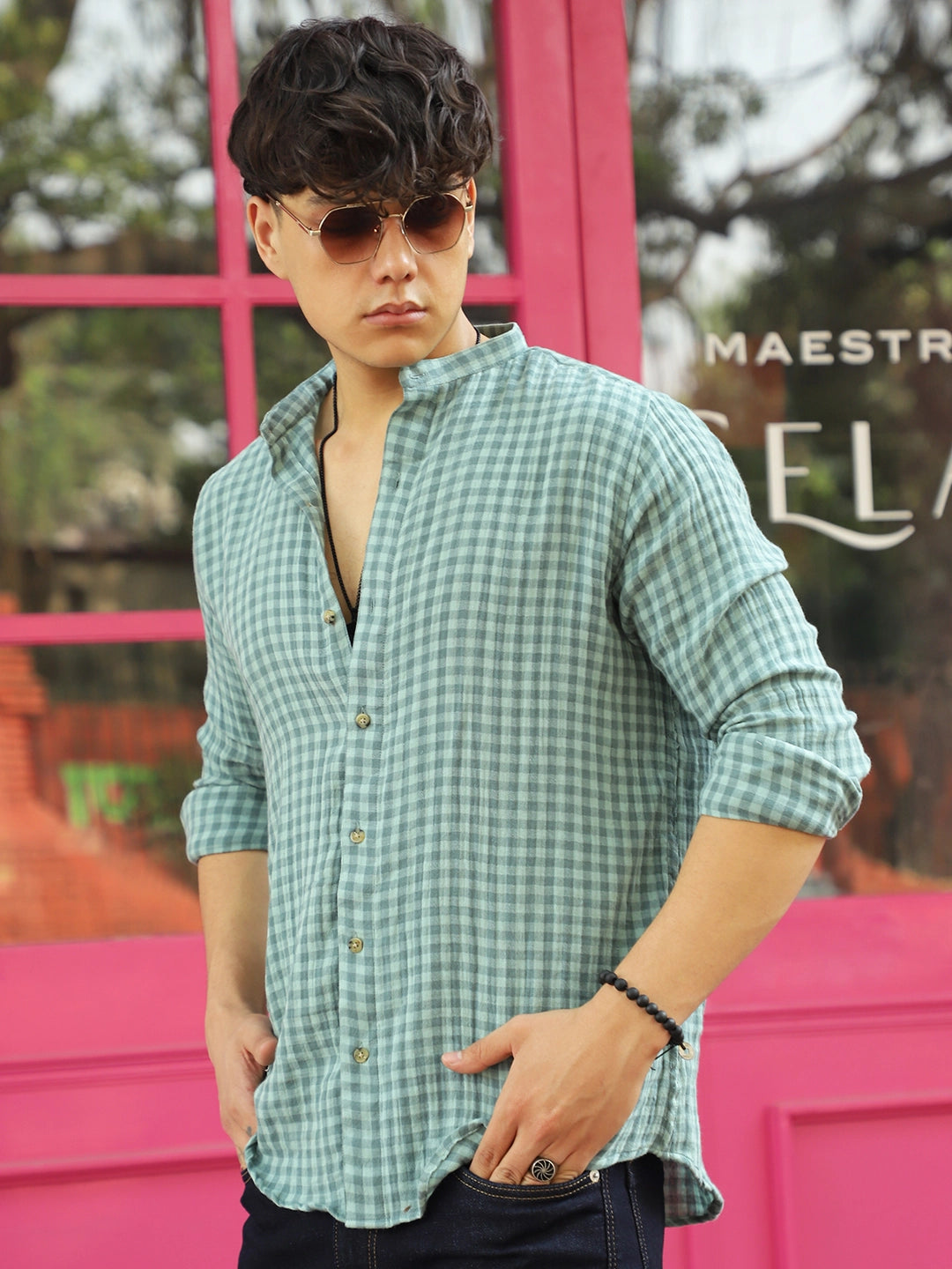 Scarlet Cadmium Green Full Sleeve Shirt