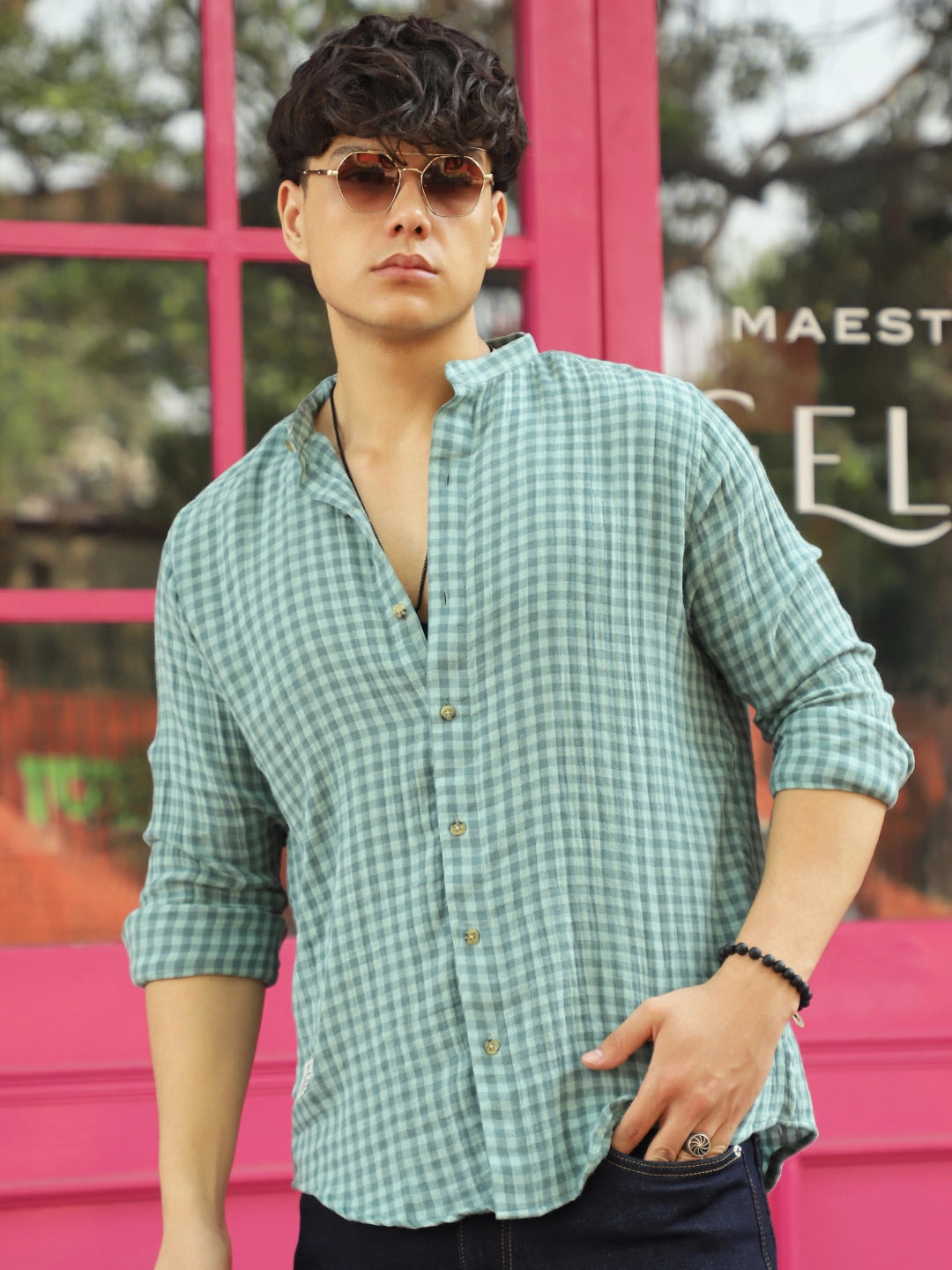 Scarlet Cadmium Green Full Sleeve Shirt