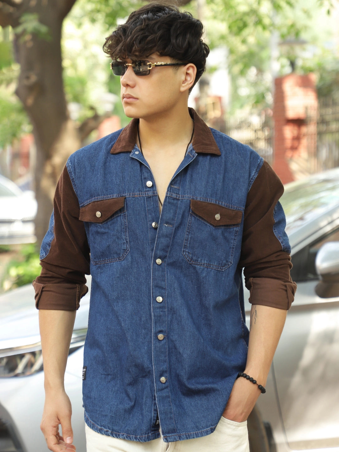Men Blue Denim Shirt