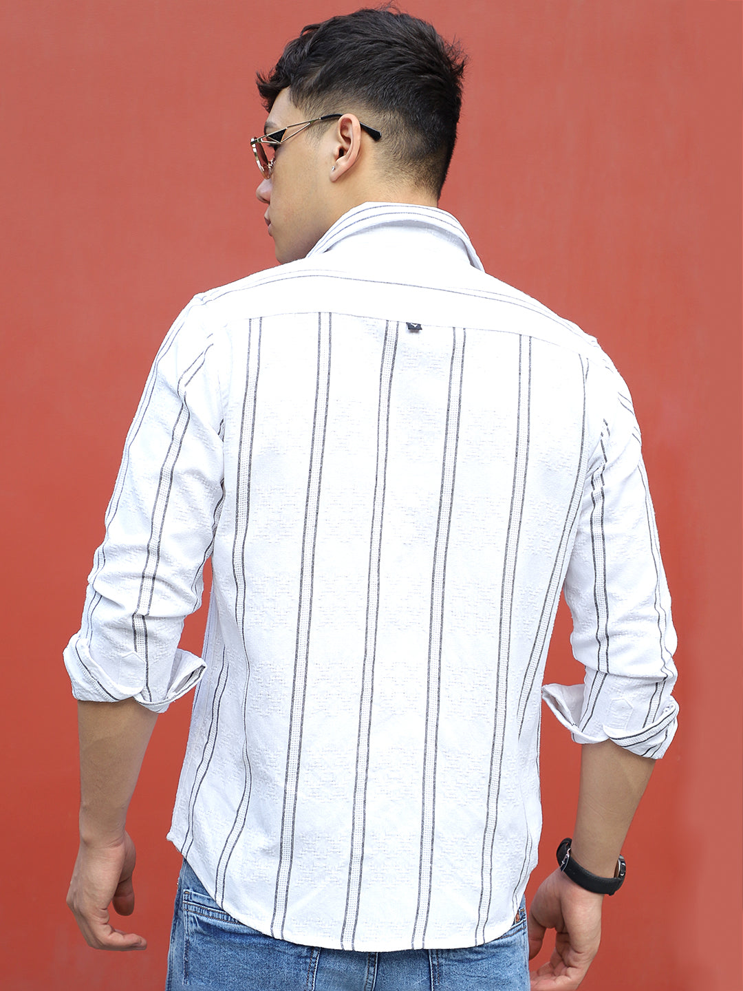 Luca Linen White Stripe Shirt