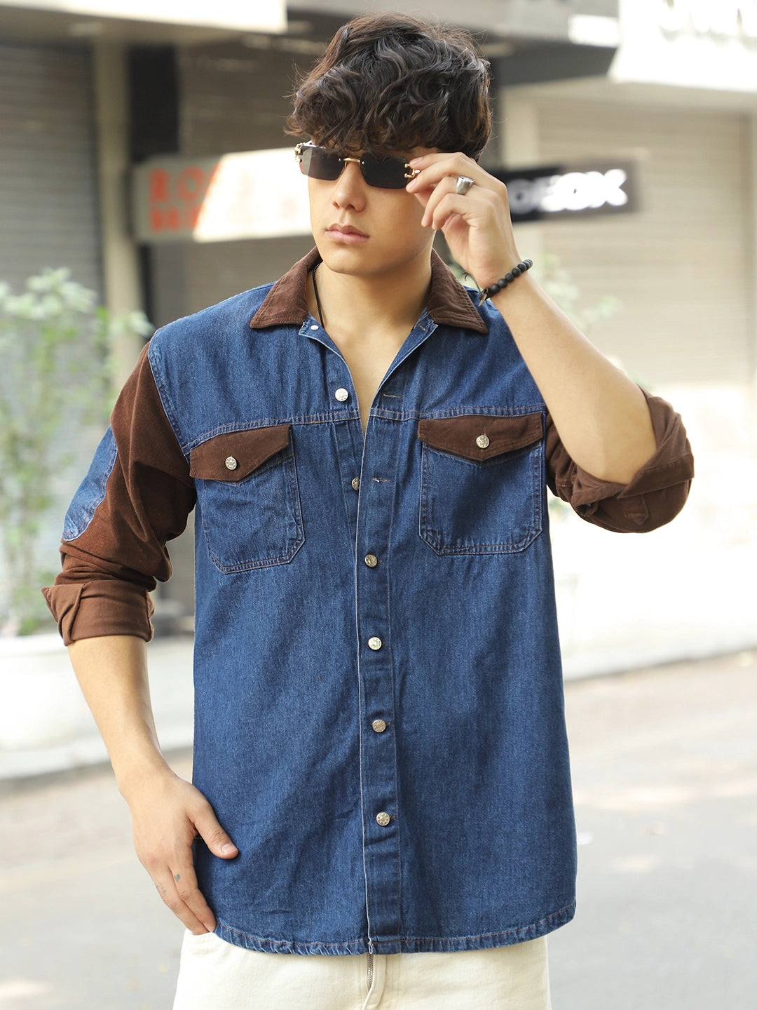 Men Blue Denim Shirt