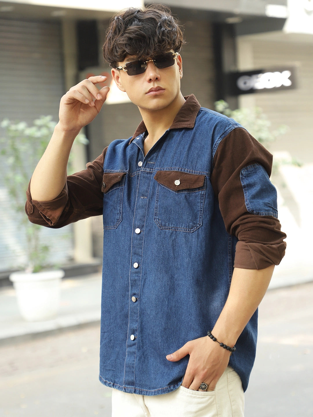 Men Blue Denim Shirt
