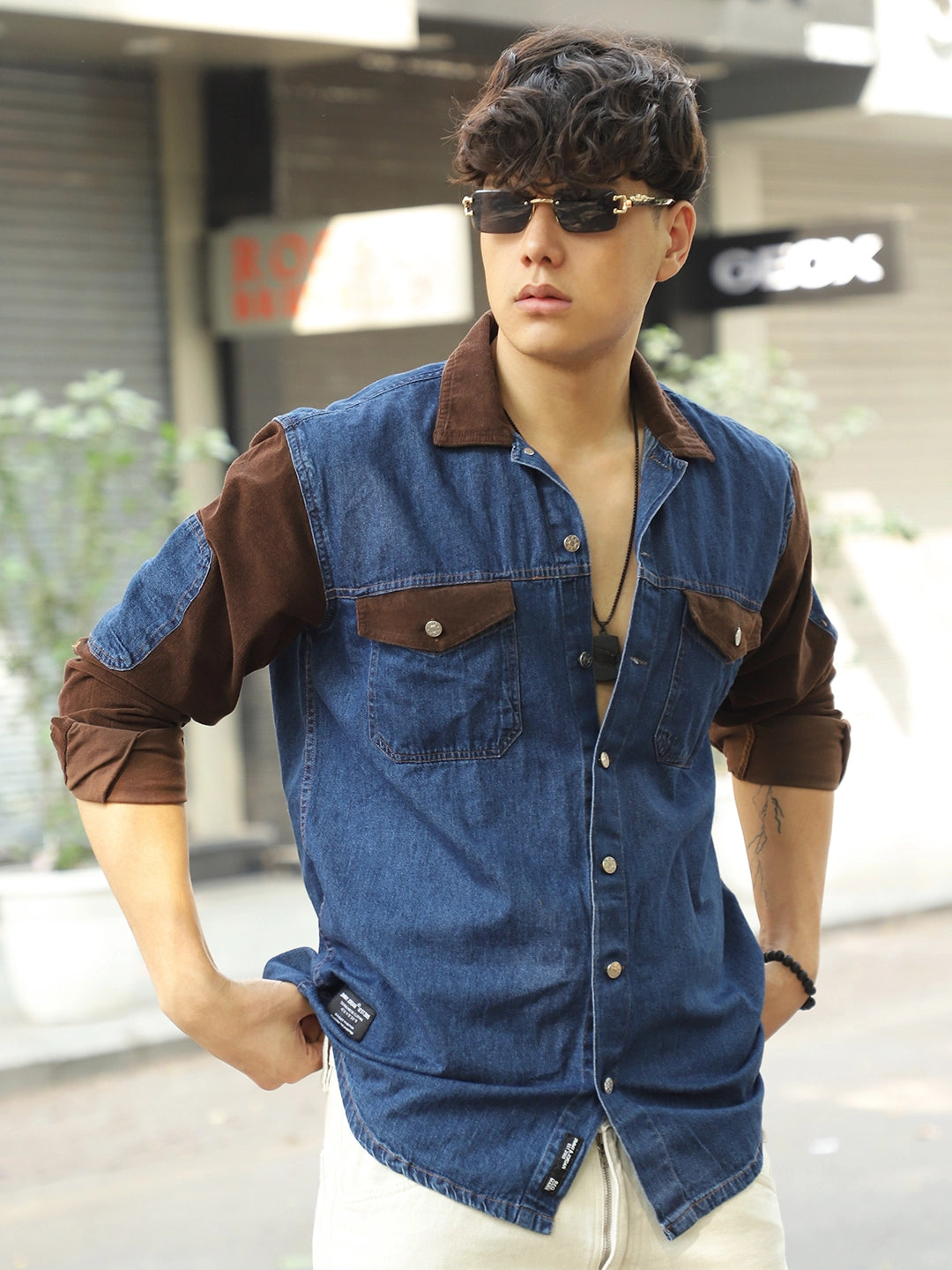 Men Blue Denim Shirt