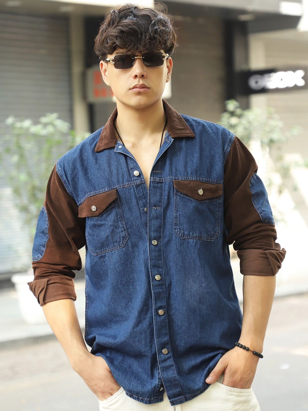 Men Blue Denim Shirt