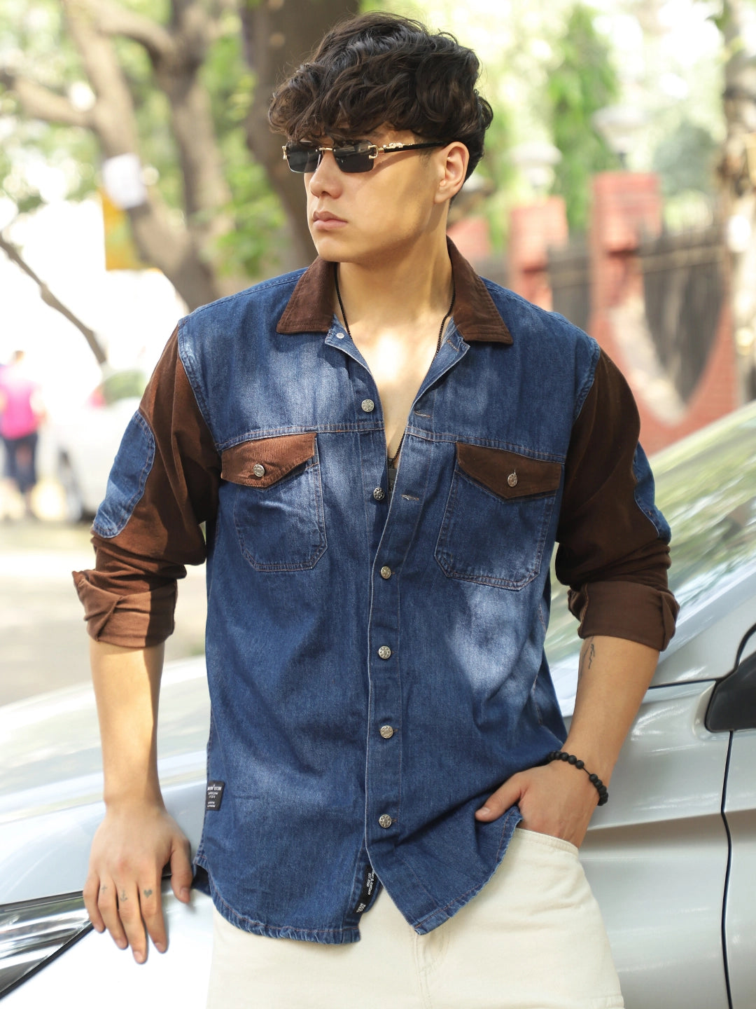 Men Blue Denim Shirt