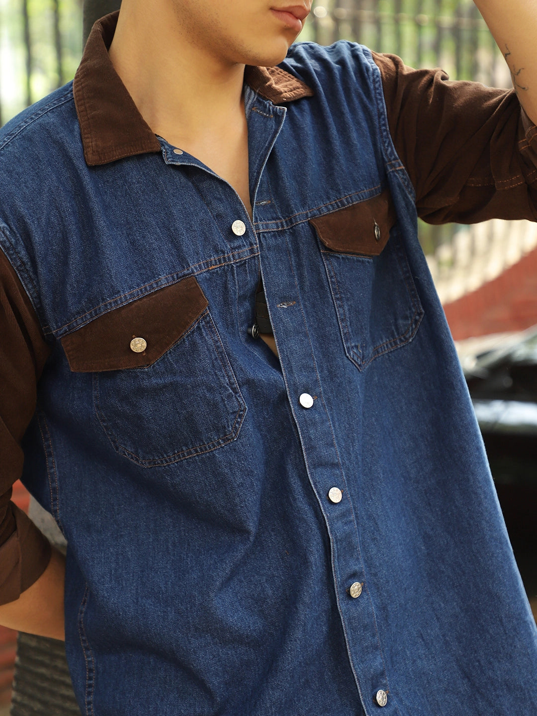 Men Blue Denim Shirt