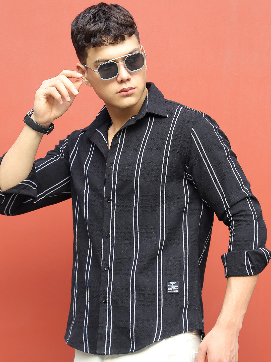 Luca Linen Black Stripe Shirt