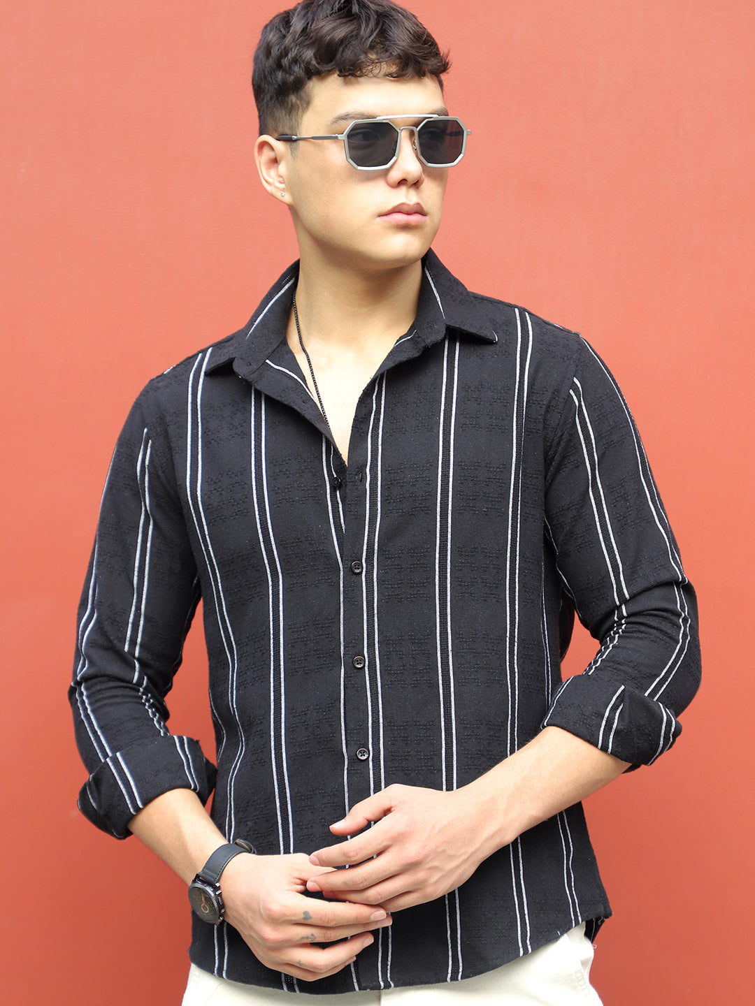 Luca Linen Black Stripe Shirt