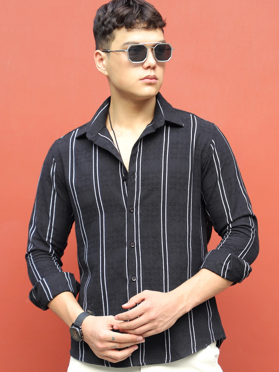 Luca Linen Black Stripe Shirt
