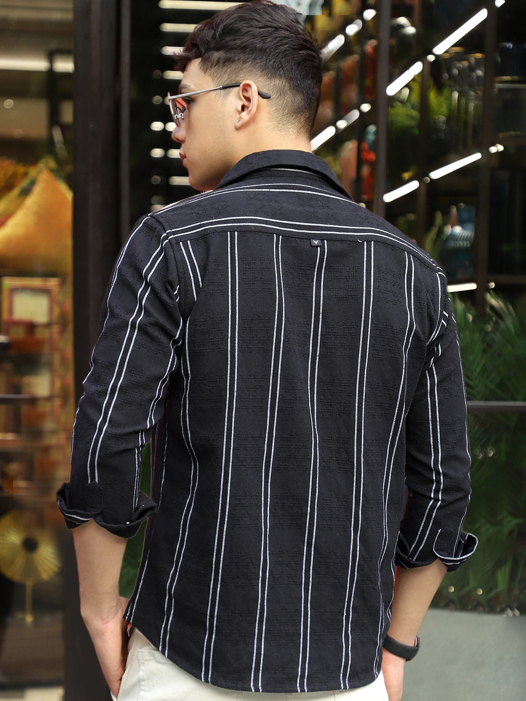 Luca Linen Black Stripe Shirt