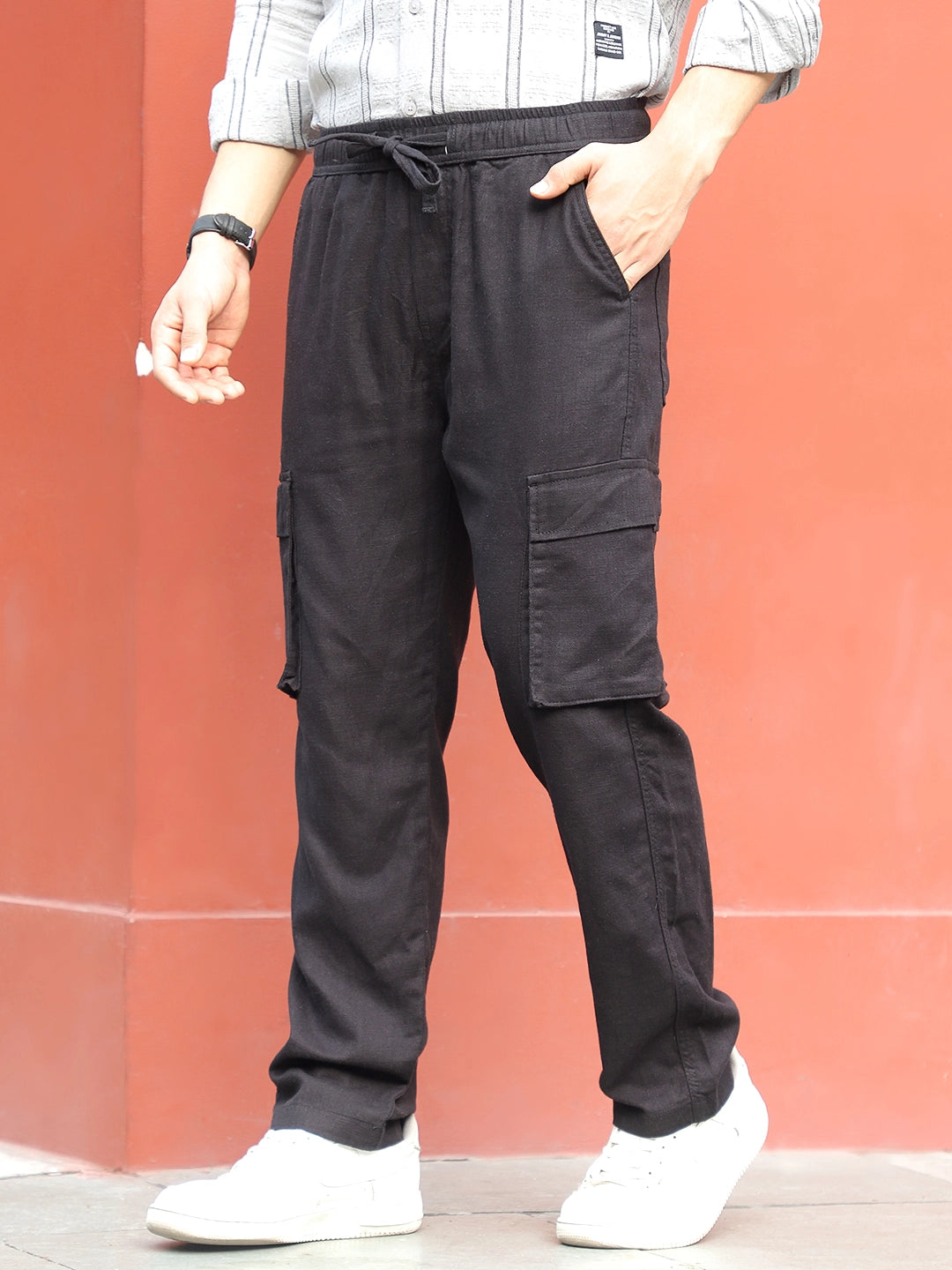 Desert Black Linen Cargo