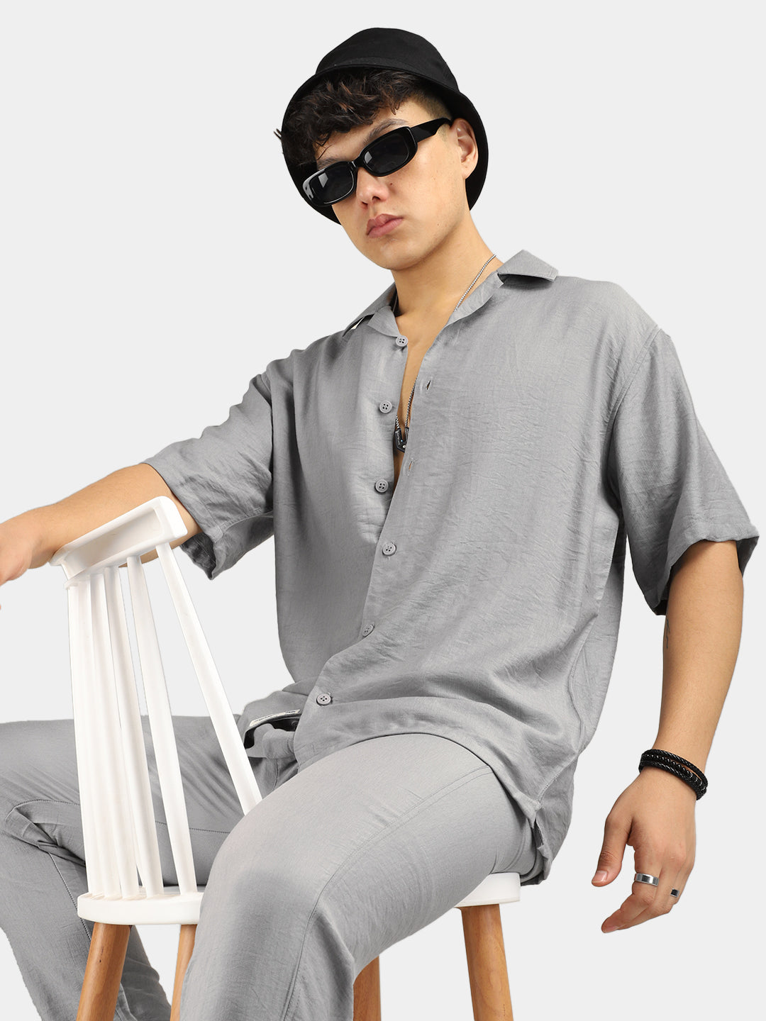 Linen Atlantica Light Grey Co-Ord Set