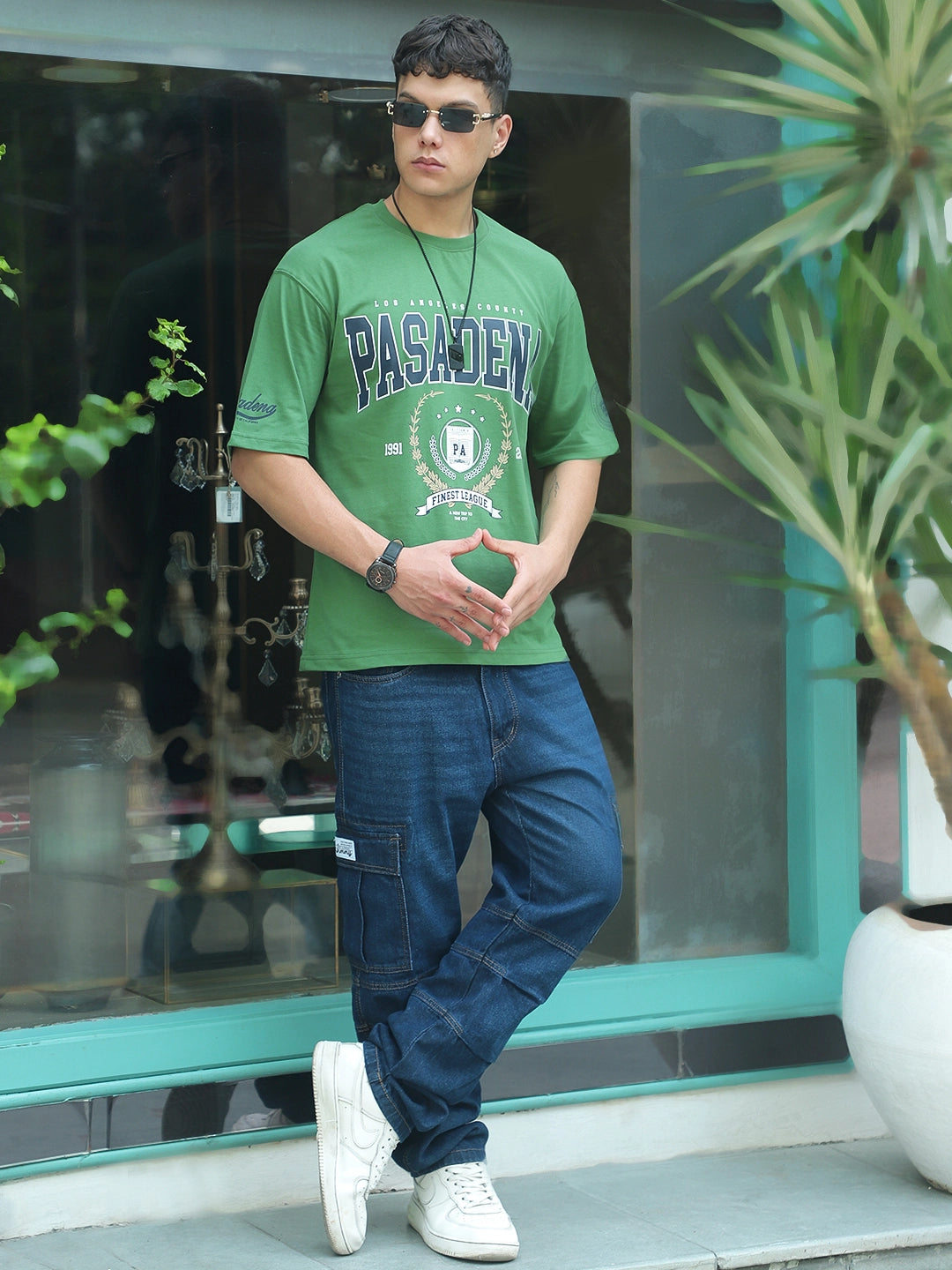 Hot Mess Forest Green Oversized Tee