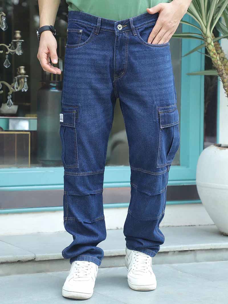 Runway Rebel Dark Blue Denim Cargo