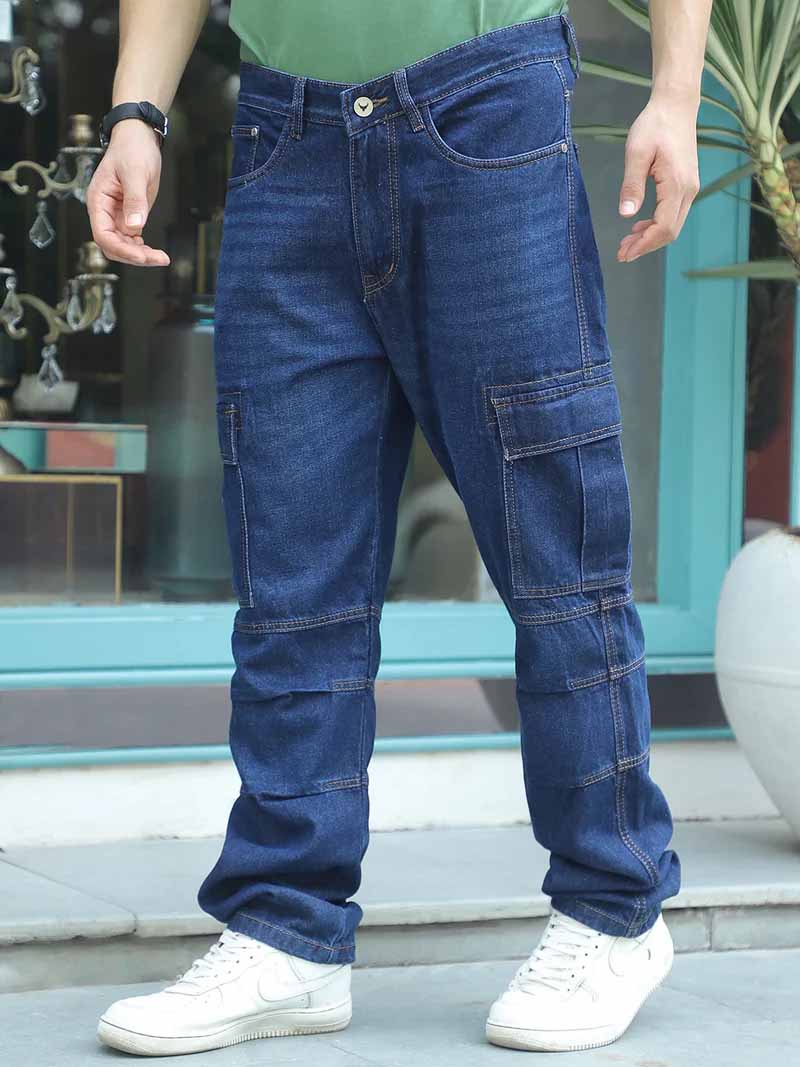 Runway Rebel Dark Blue Denim Cargo