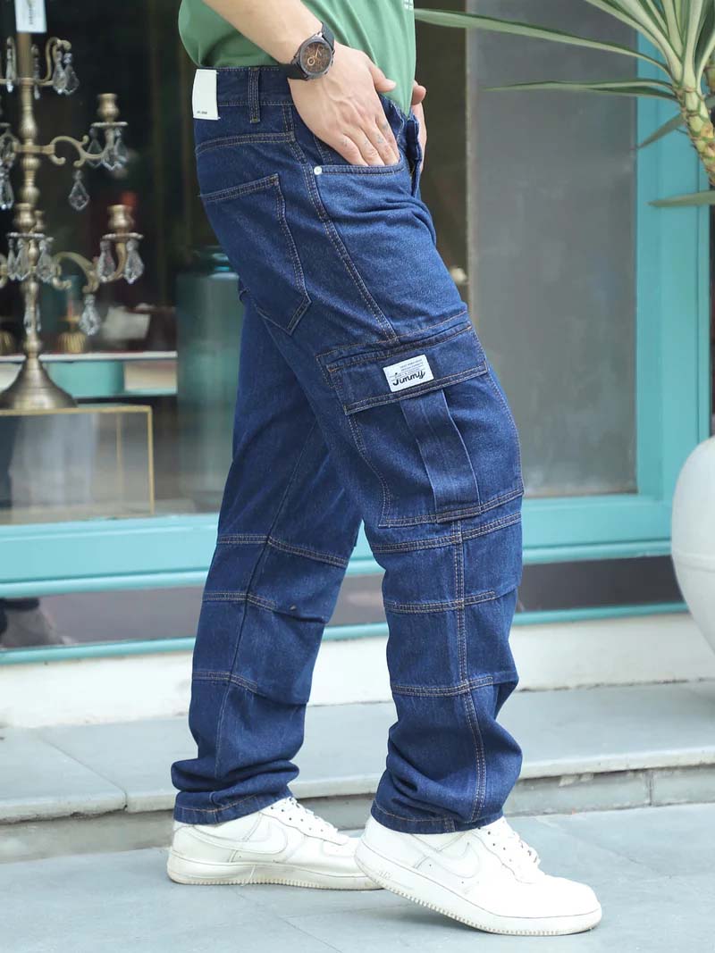 Runway Rebel Dark Blue Denim Cargo