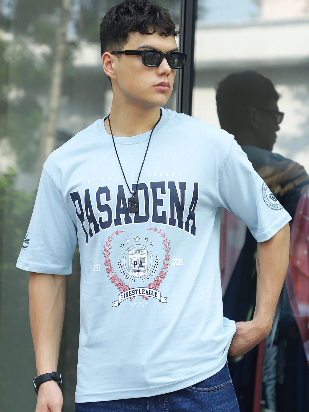 Hot Mess Sky Blue Oversized Tee