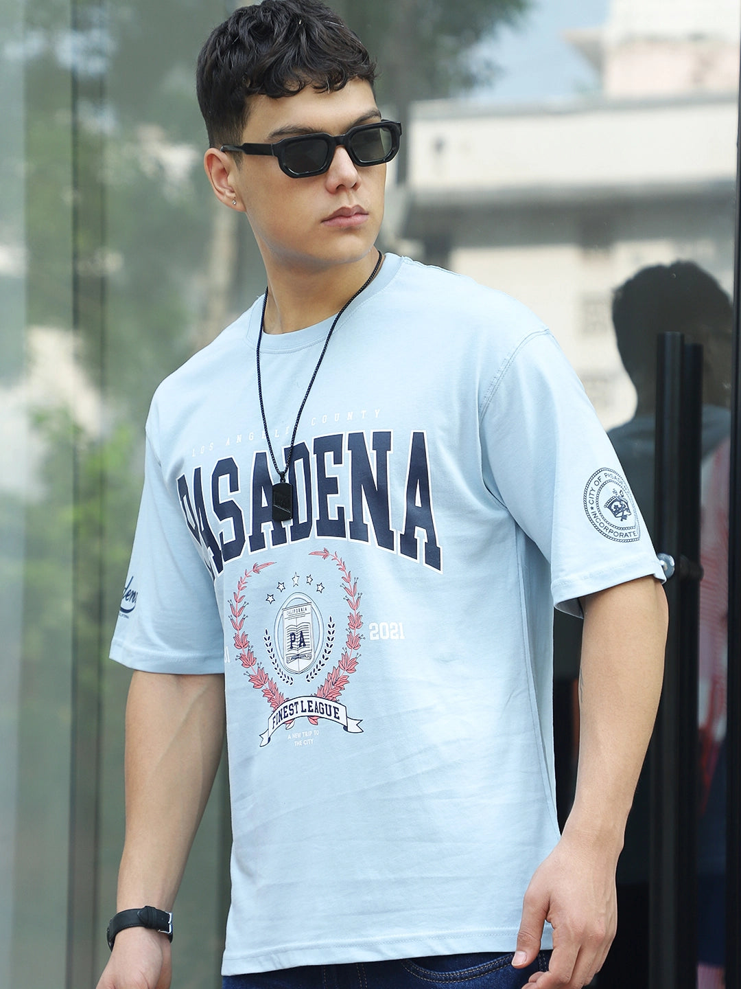 Hot Mess Sky Blue Oversized Tee
