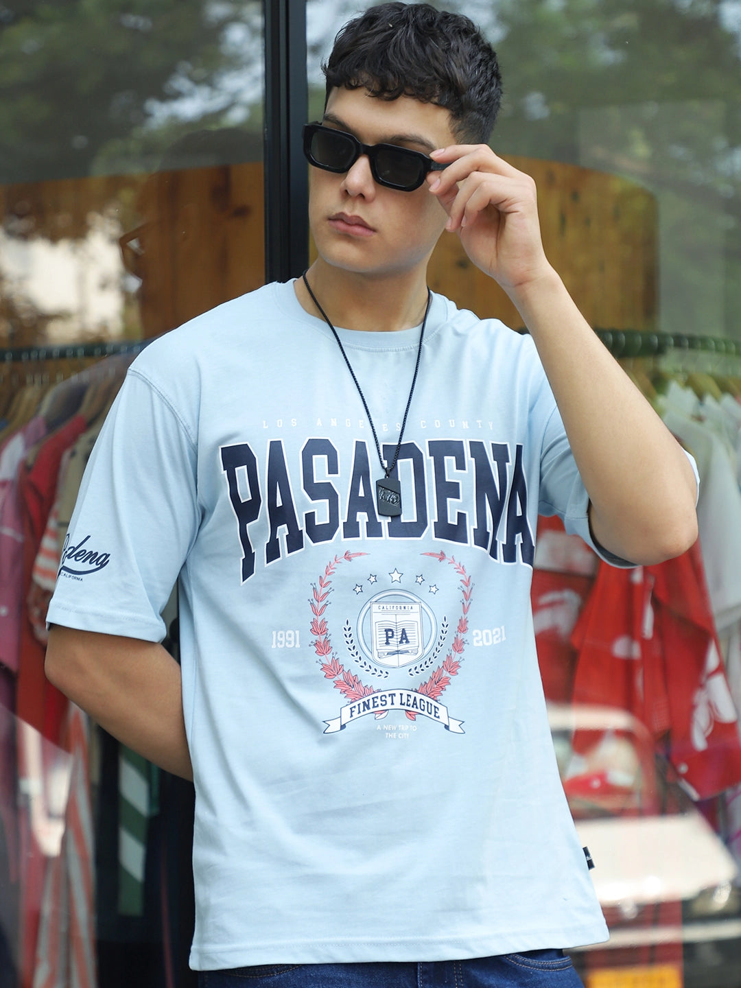 Hot Mess Sky Blue Oversized Tee