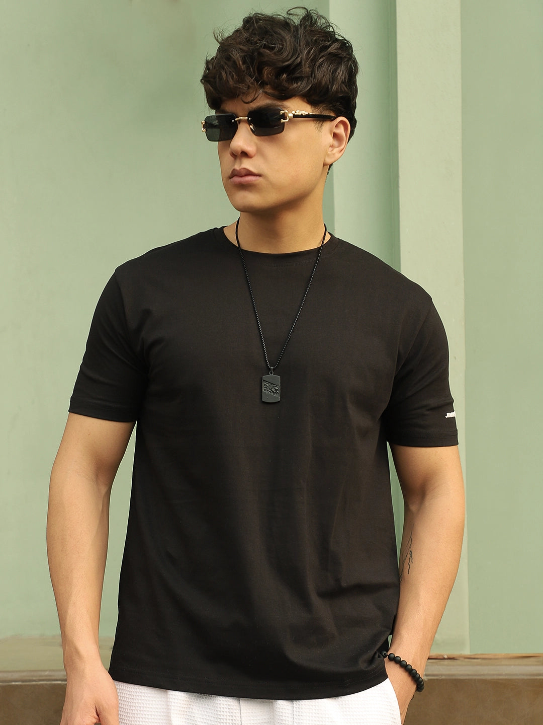 Black Cotton T-Shirt