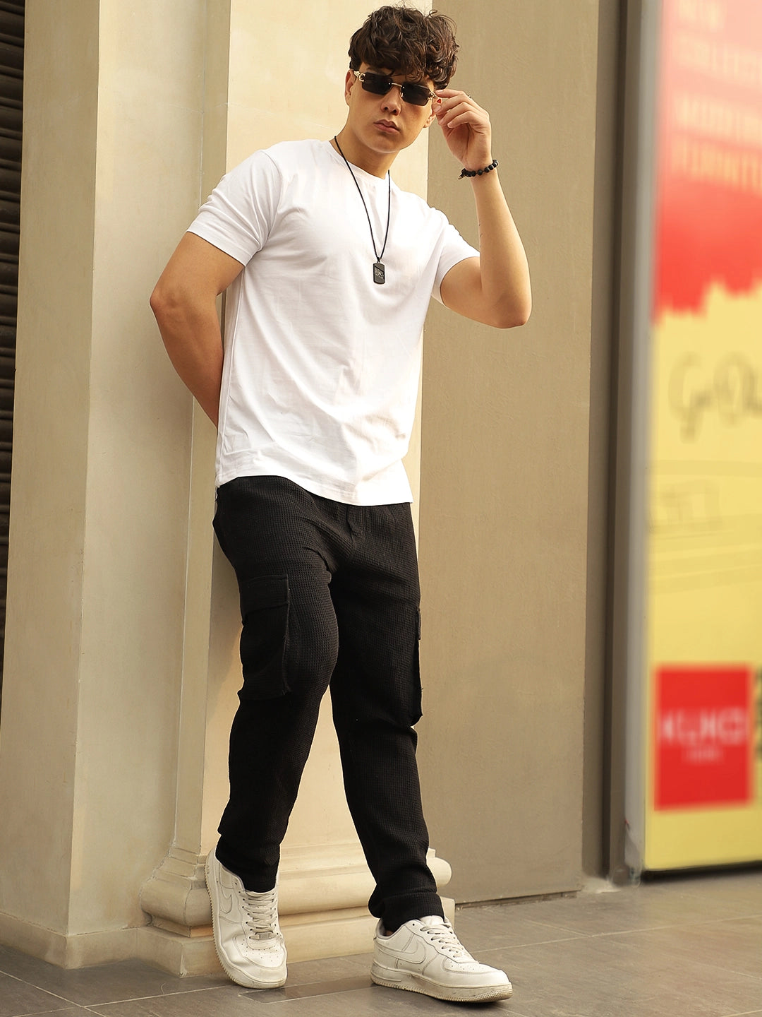 White Cotton Slim Fit T-Shirt