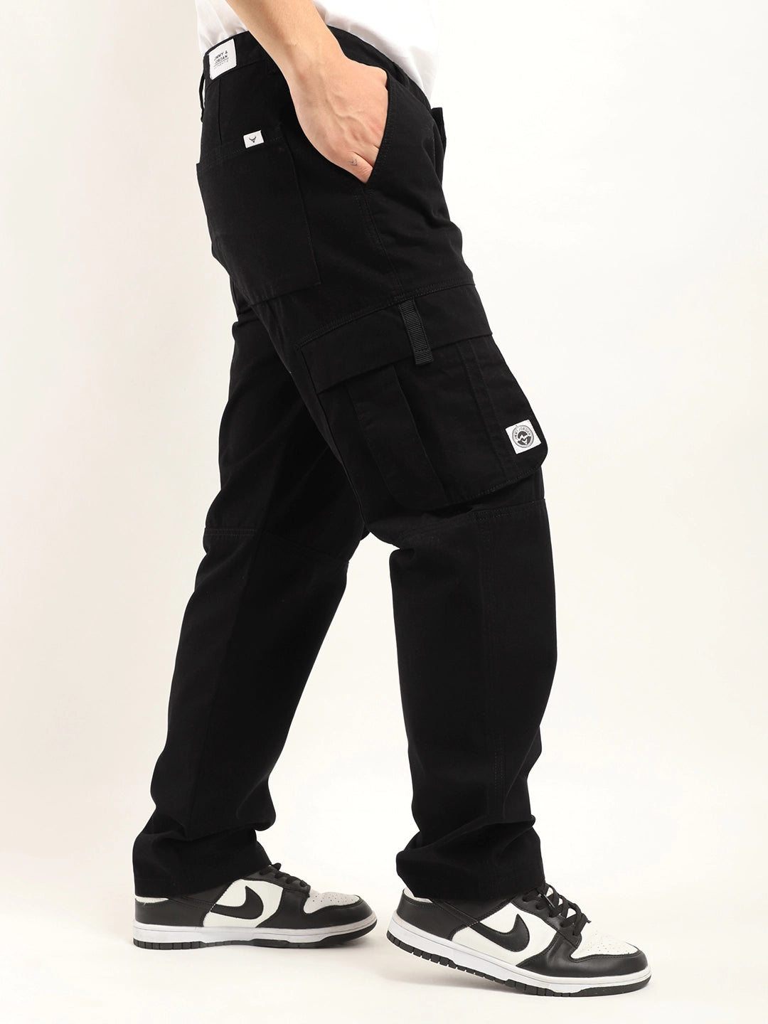 Grind Black Plus Size Cotton Cargo