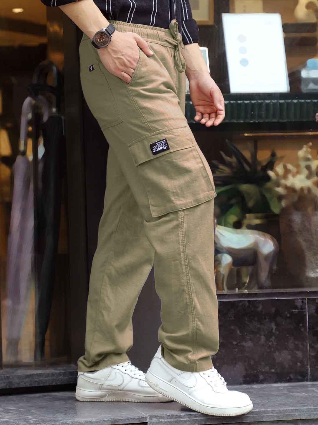 Desert Khaki Linen Cargo