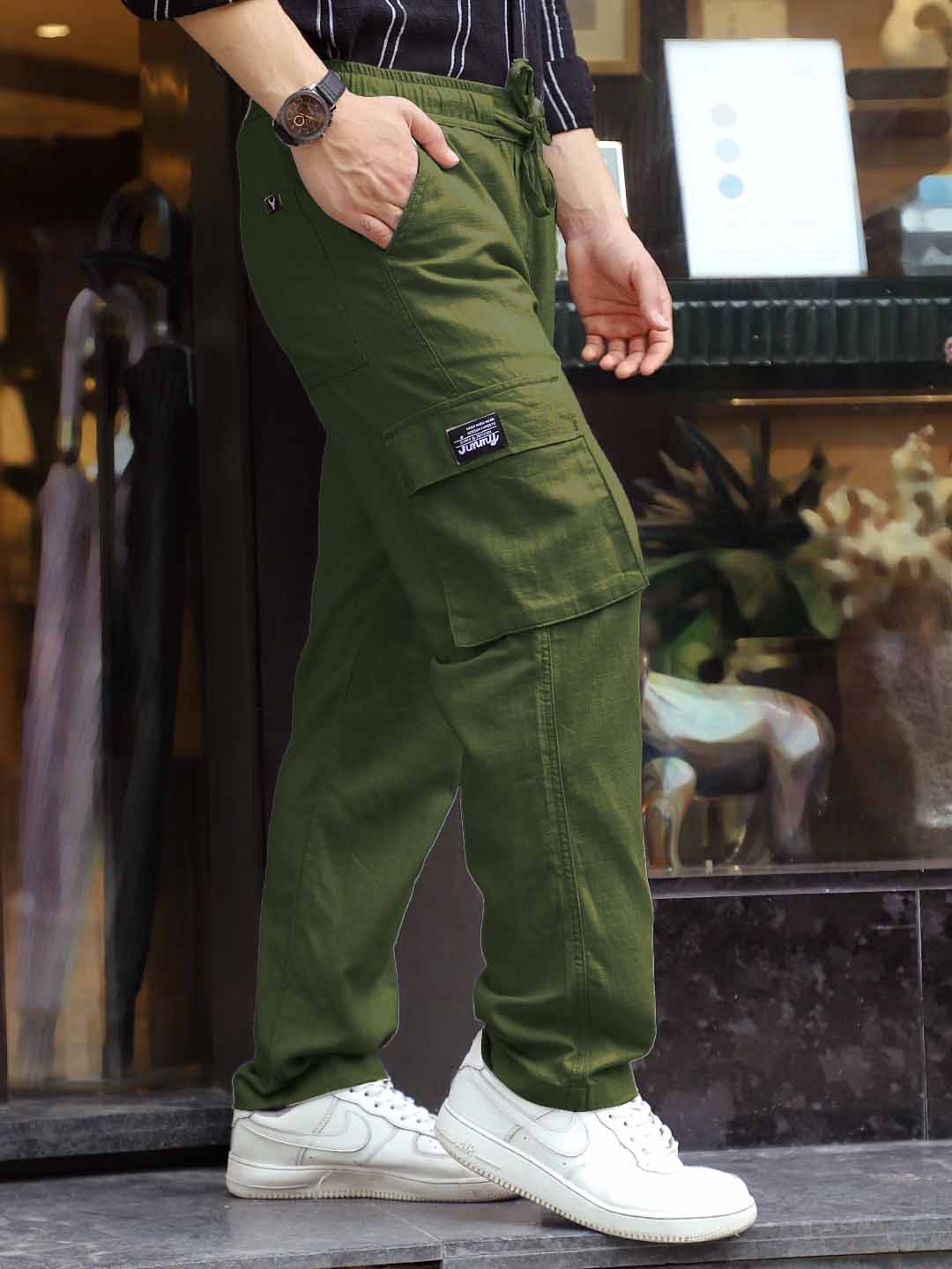 Desert Moss Green Linen Cargo