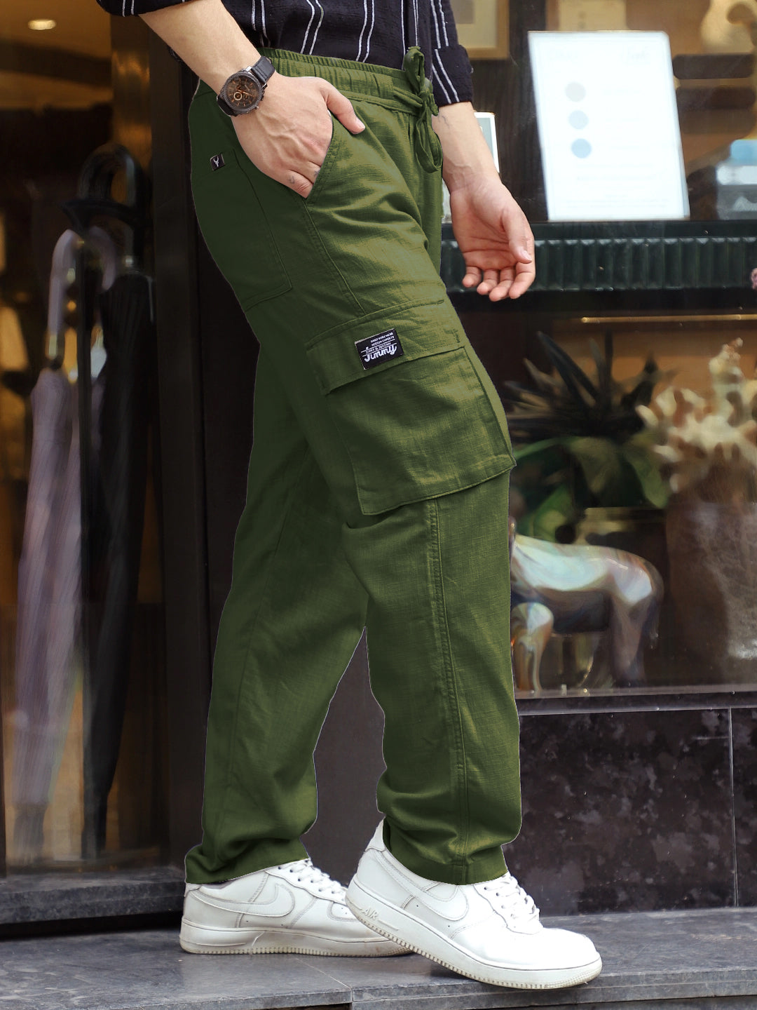 Desert Moss Green Linen Cargo