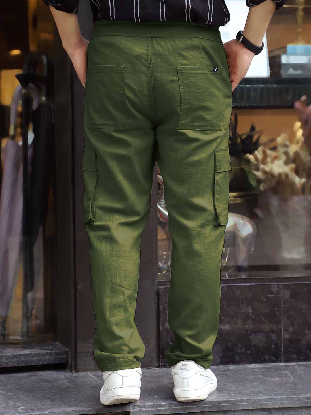 Desert Moss Green Linen Cargo