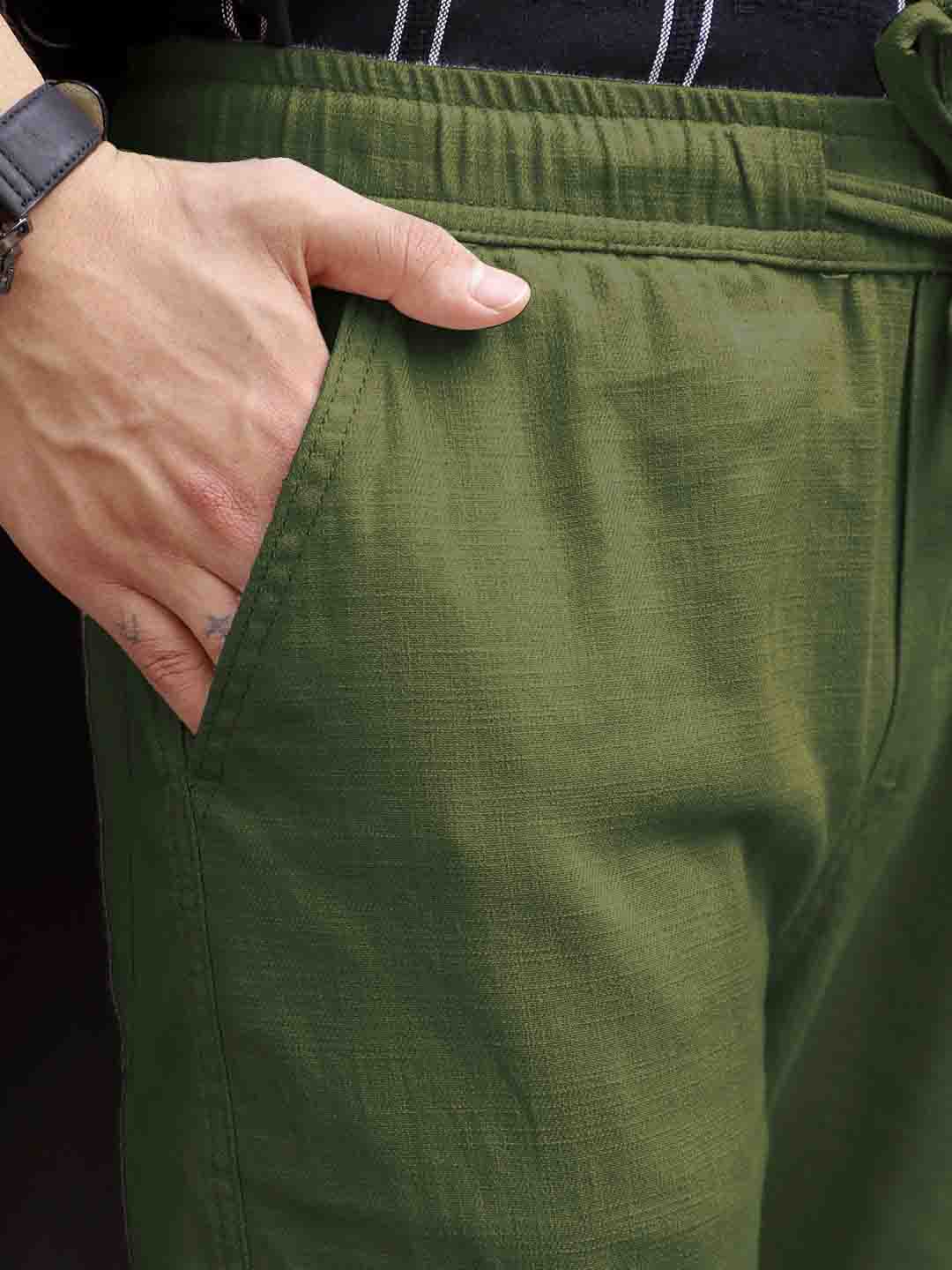 Desert Moss Green Linen Cargo