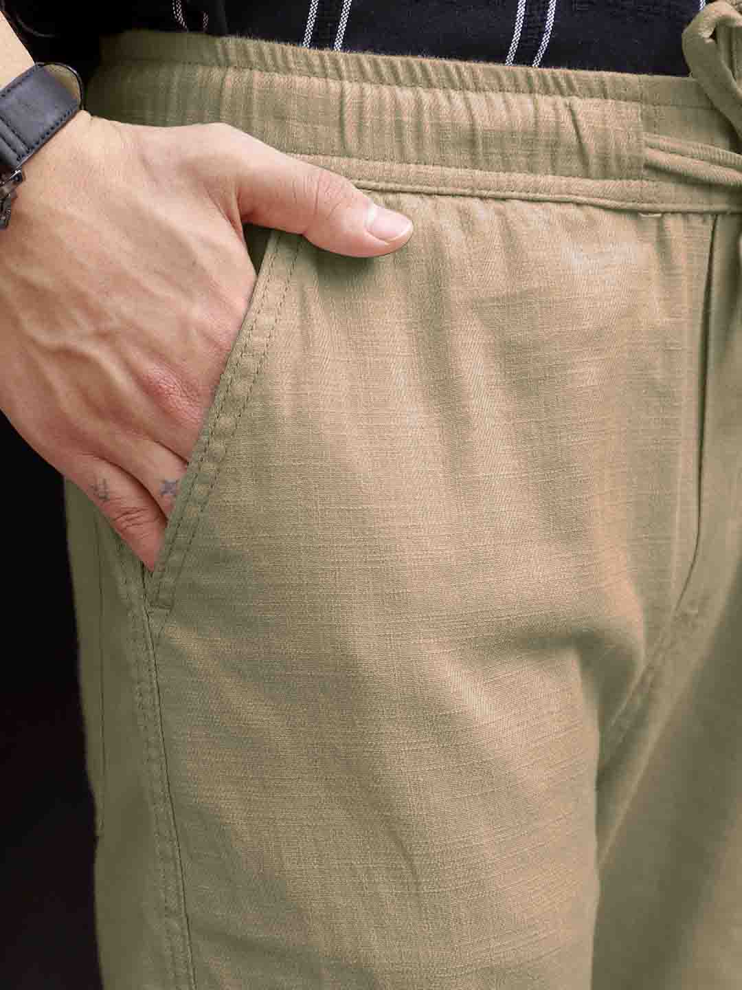 Desert Khaki Linen Cargo