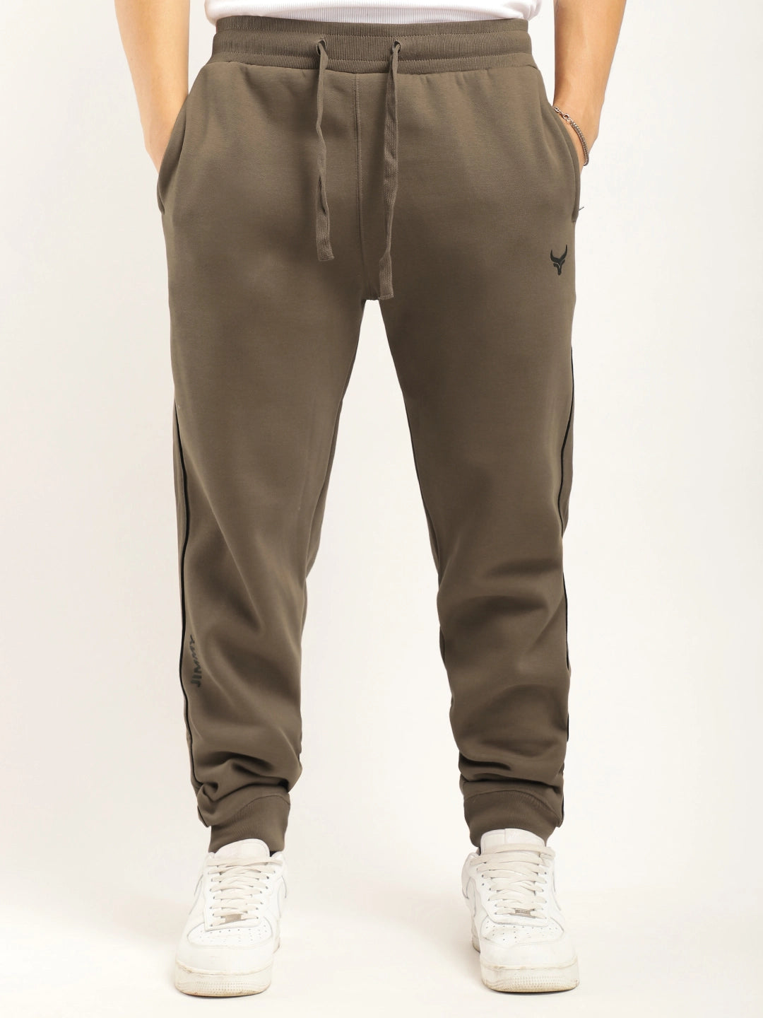 Men Fleece Brown Tracksuit
