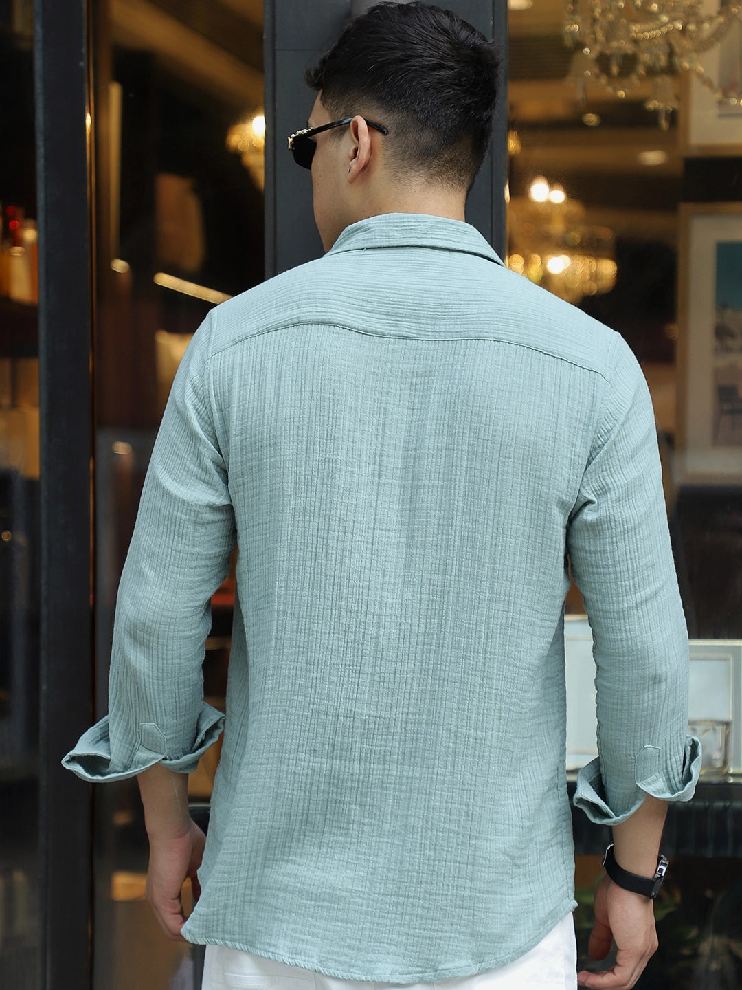 Vero Vibe Lucas Double Clothe Teal Green Shirt