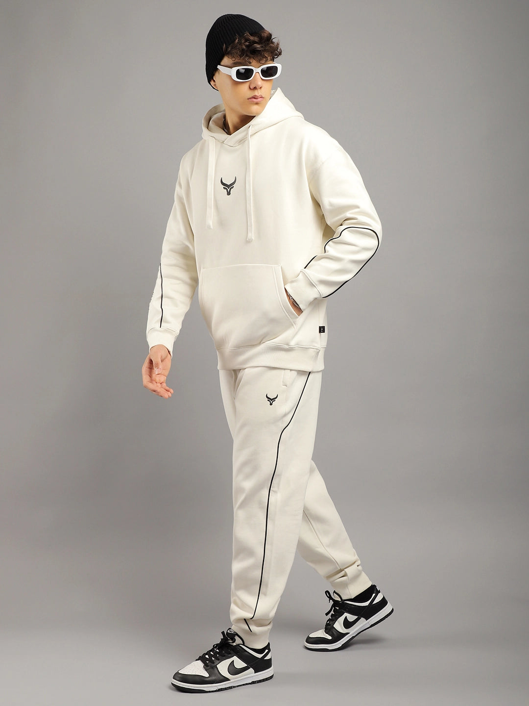 Men Fleece White Tracksuit