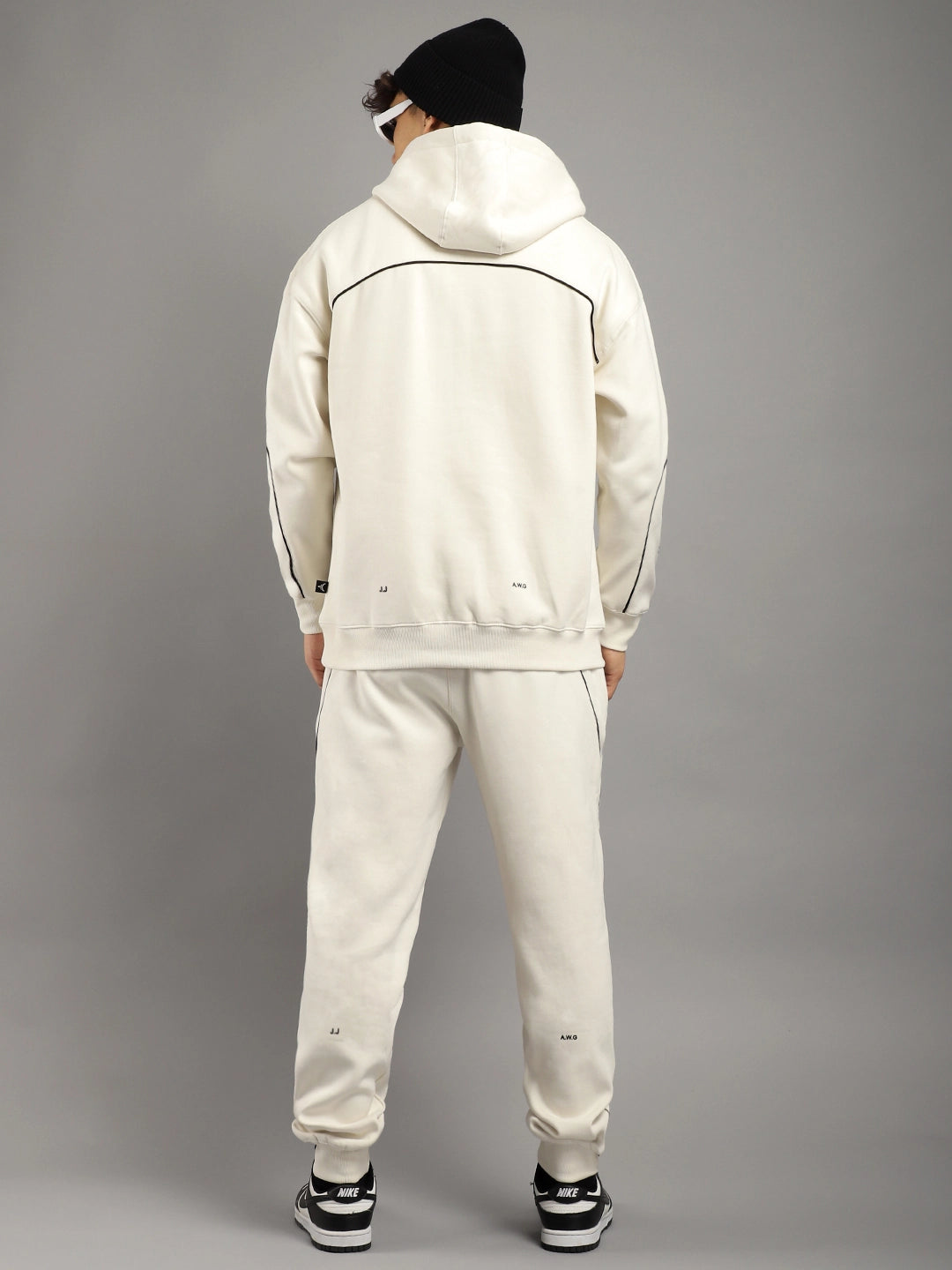 Men Fleece White Tracksuit