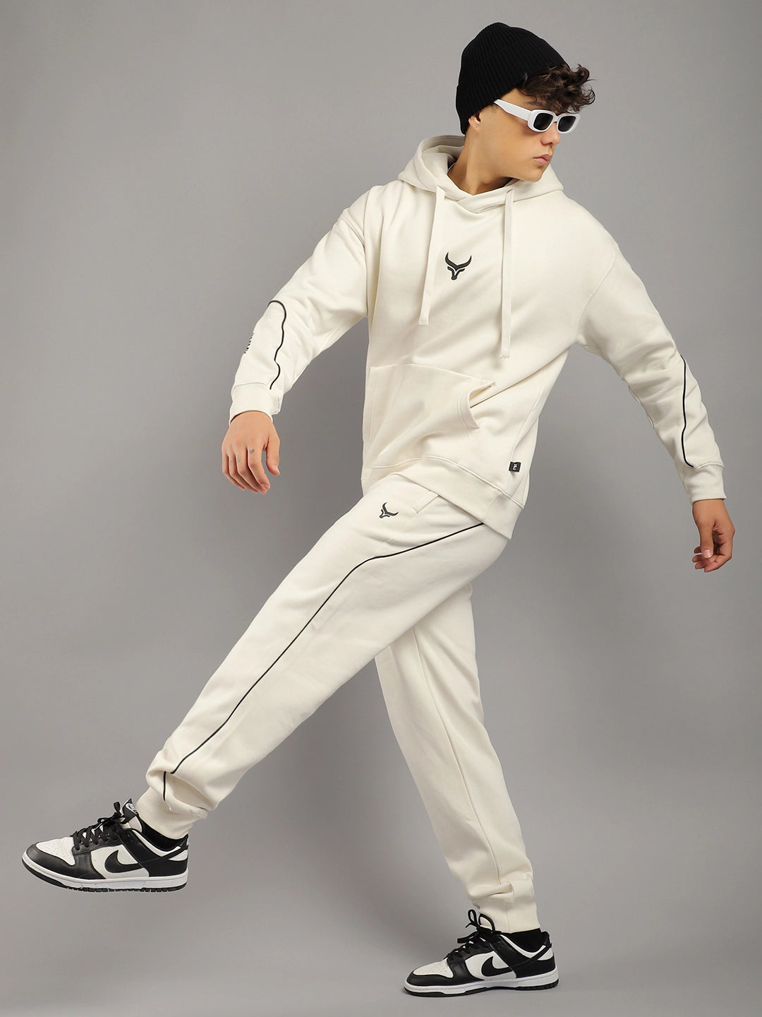 Men Fleece White Tracksuit