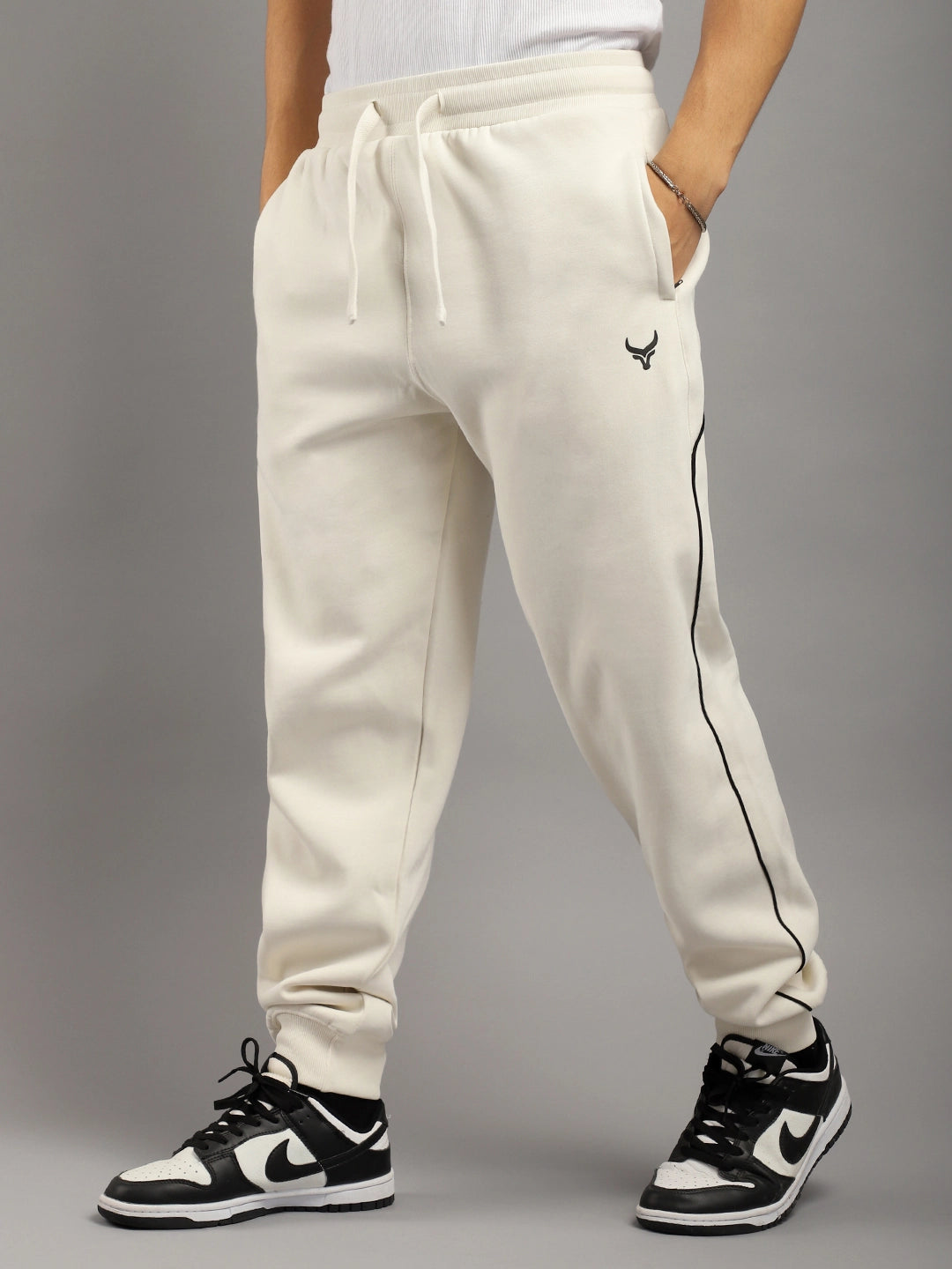 Men Fleece White Tracksuit