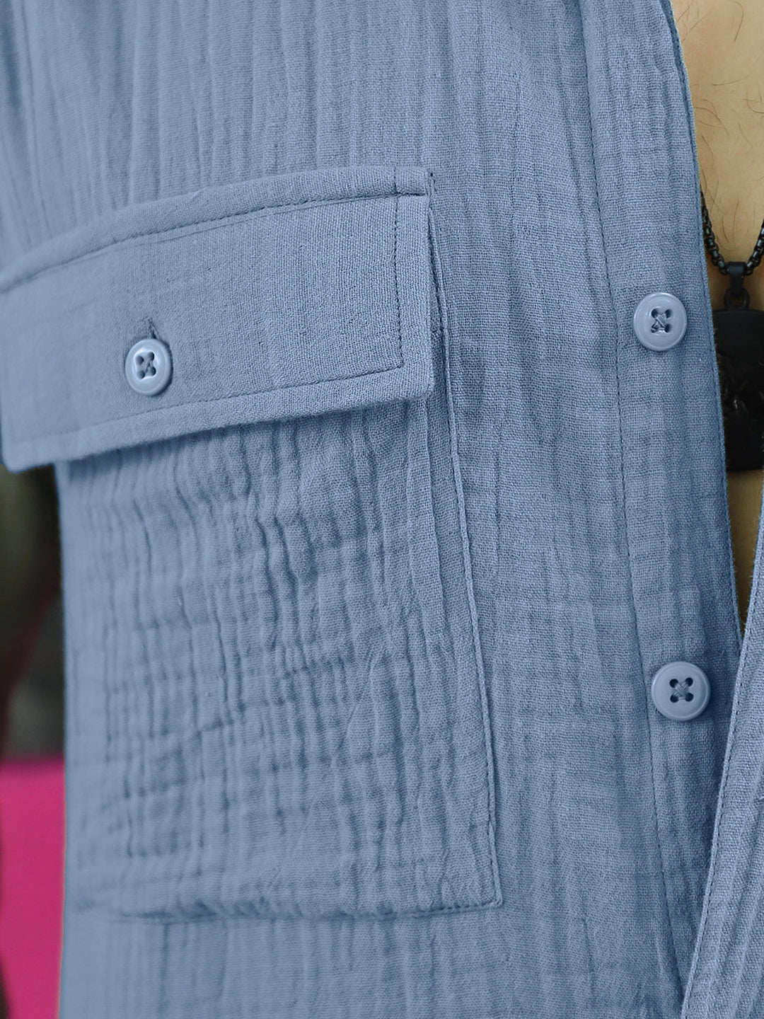 Vero Vibe Lucas Double Clothe Marble Blue Shirt