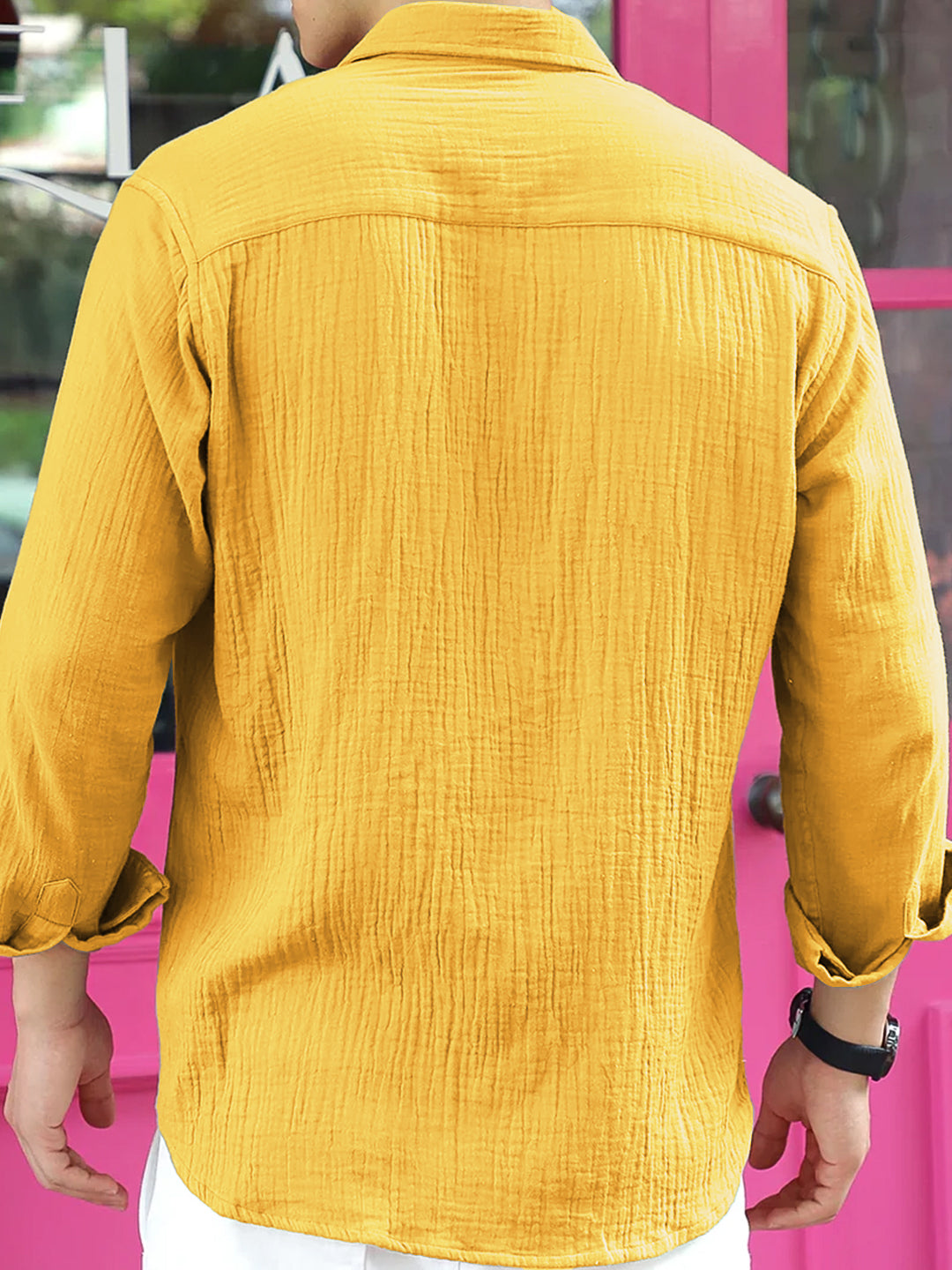 Vero Vibe Lucas Double Clothe Bright Yellow Shirt
